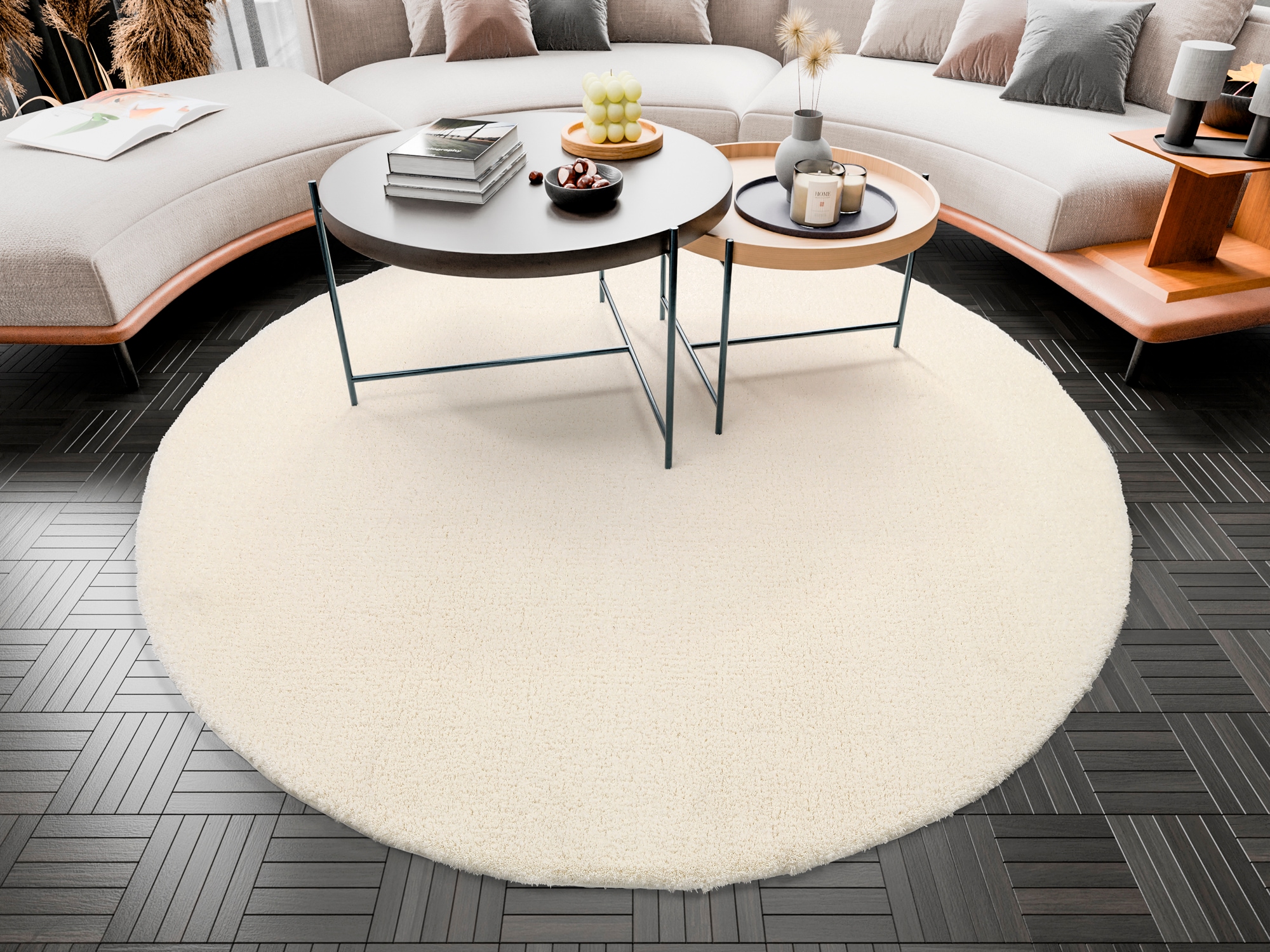 Image of OCI DIE TEPPICHMARKE Hochflor-Teppich "Soft Dream" rund 30 mm Höhe weich durch Microfaser, Shaggy, Langflor, Wohnzimmer