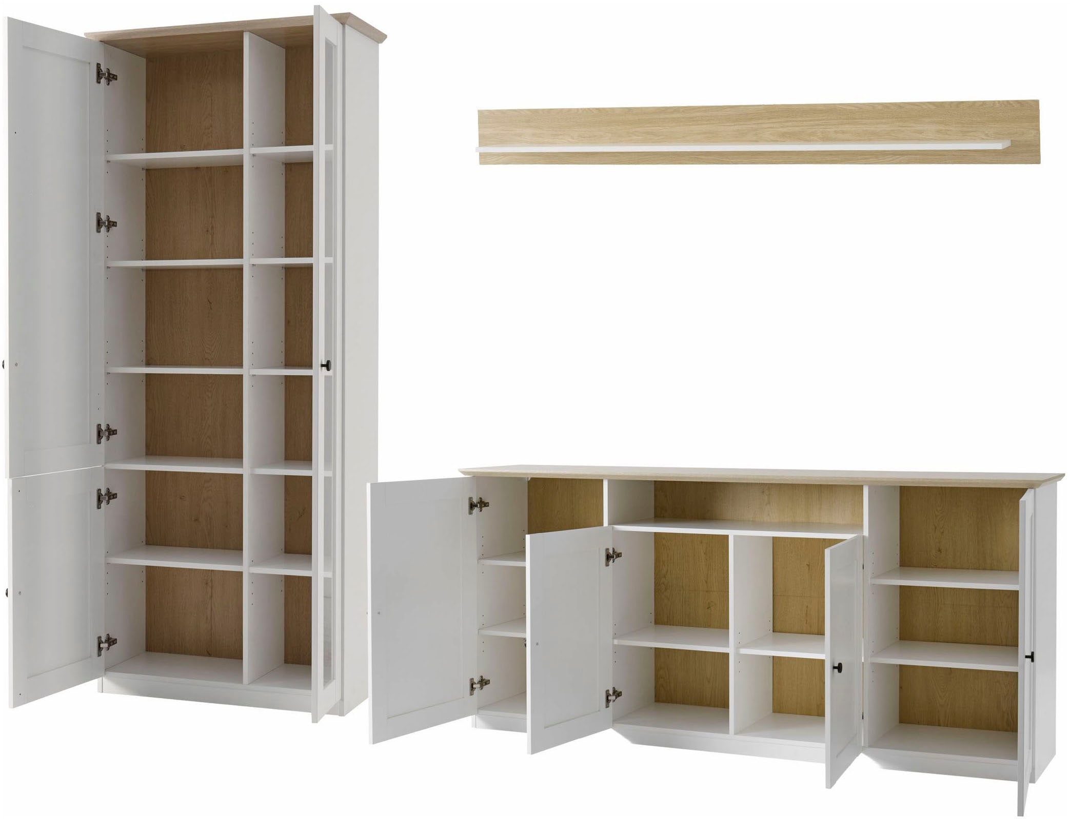 GOODproduct Wohnwand »Brest, Anbauwand im Landhausstil, Komplettset, Wohnzimmer-Set« Set, 3 Stk. tlg.