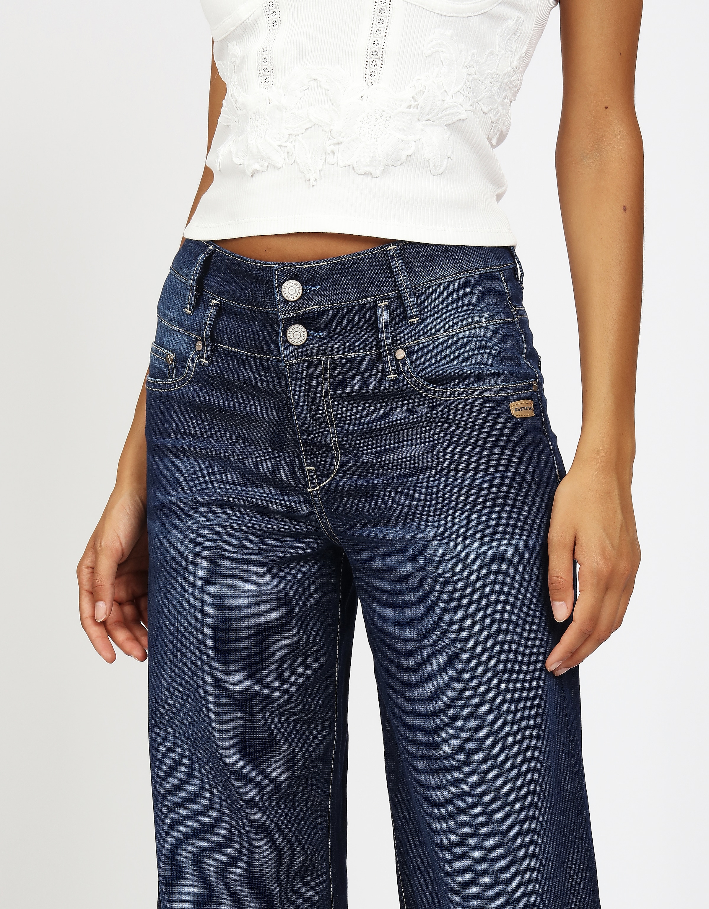 GANG Pantalon en lin »94CARA«  mit doppeltem Bund