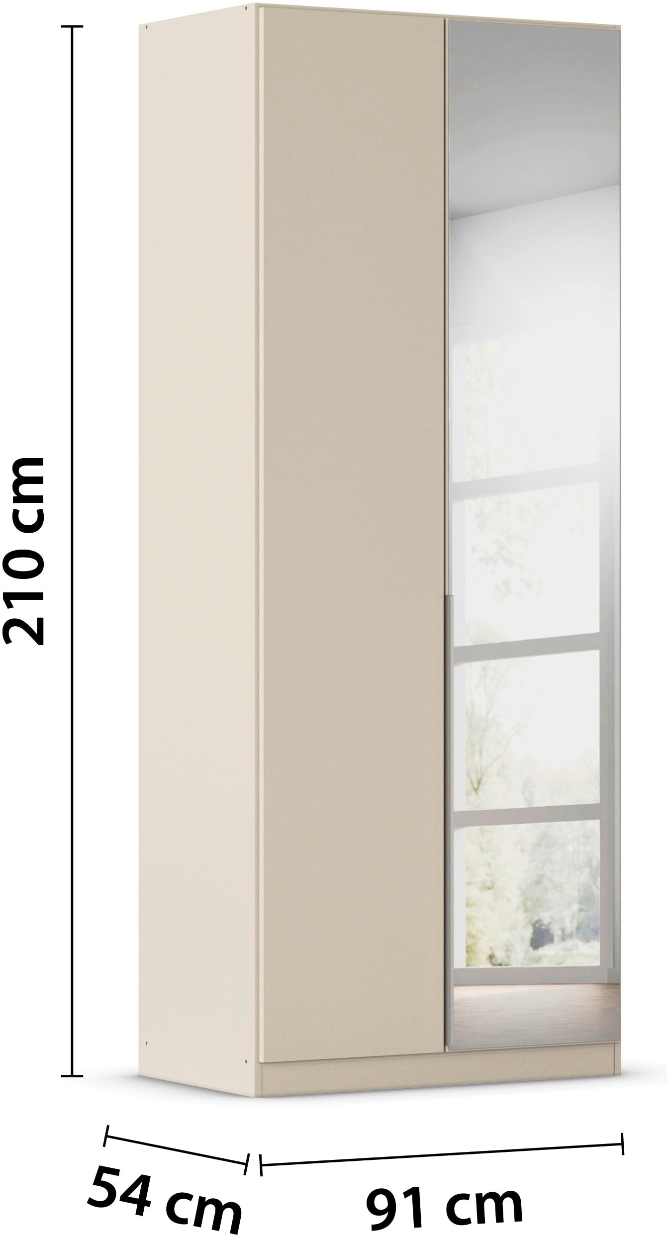 GOODproduct Armoire à portes battantes »Kleiderschrank Schrank Garderobe AGORDO mit Dekor- oder Hochglanzfront« en deux couleurs de poignées, largeurs 91-405 cm,  aménagement intérieur réfléchi, en 8 largeurs et 2 hauteurs, FABRIQUÉ EN ALLEMAGNE