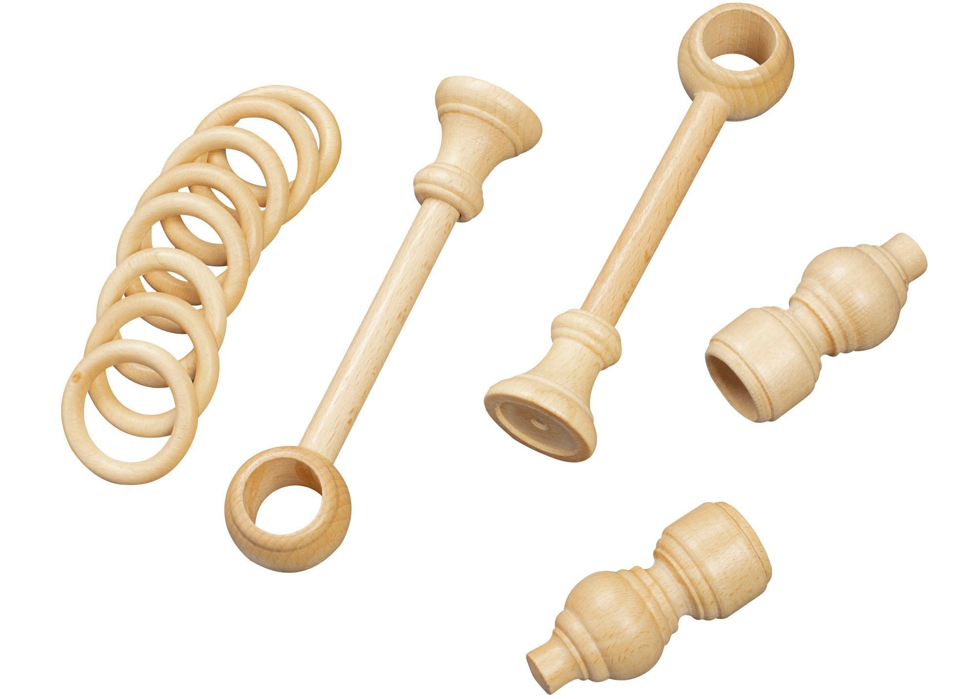 SN DECO GROUP Gardinenstange »Filigrano«, 1 läufig-läufig, Fixmass, 28 mm, Holz, verschiedene Längen und Farben, Komplettset