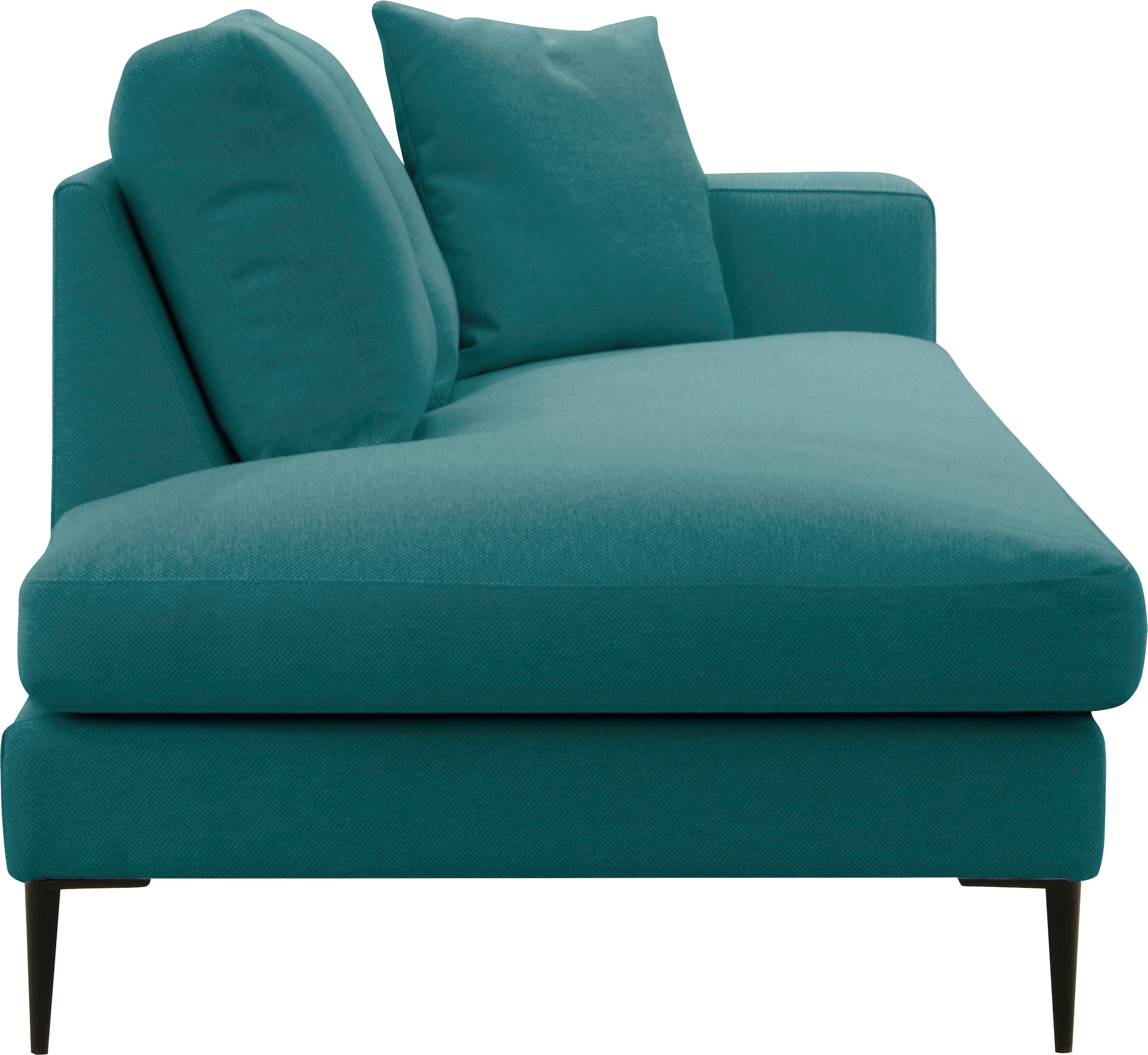 Leonique Recamiere »Cozy Chaiselongue, Masse B/T/H: 195/97/80 cm«, mit losen Kissen und Metallbeinen, Armlehne links oder rechts wählbar
