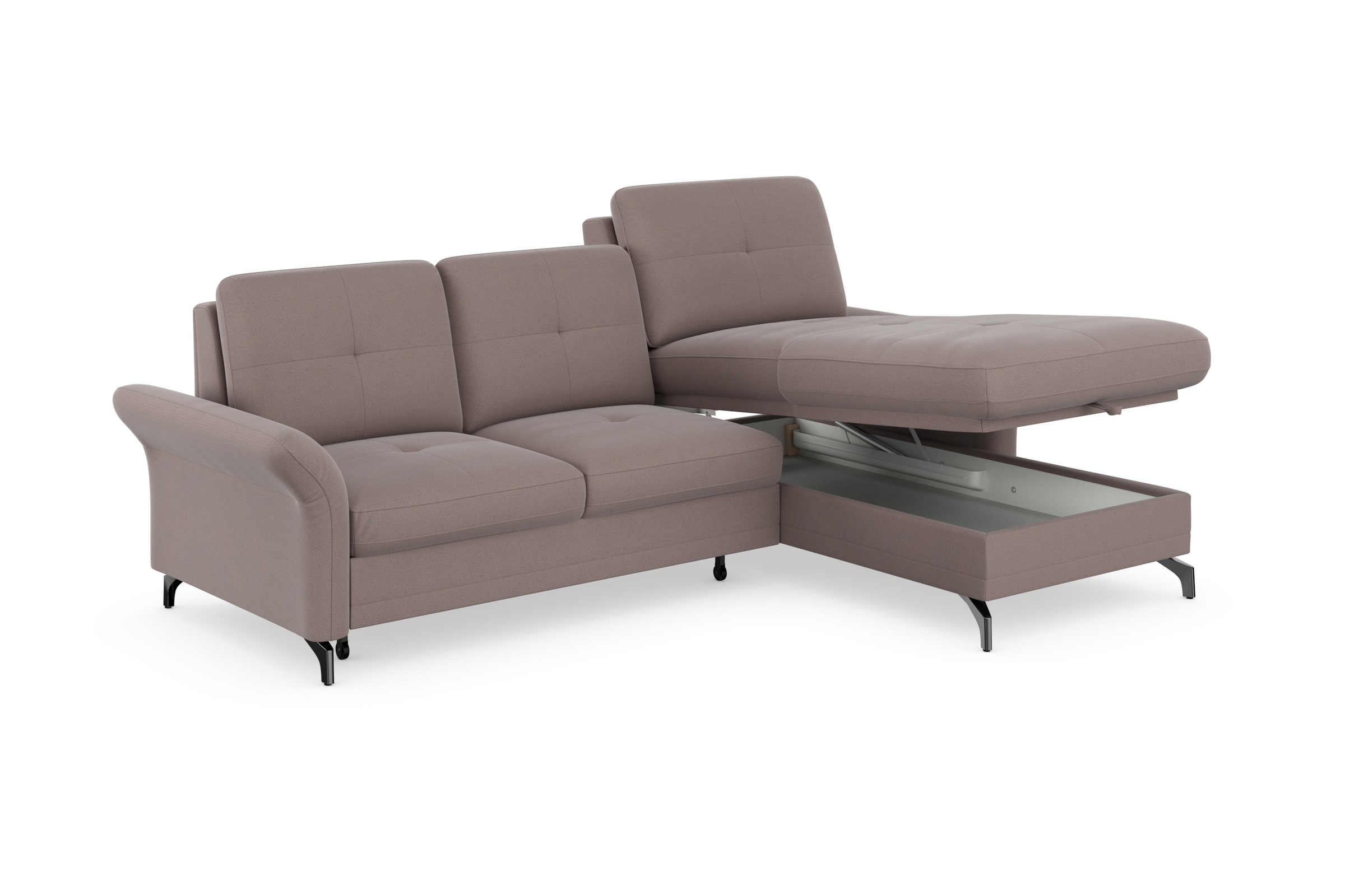 Places of Style Ecksofa »Calando L-Form«, wahlweise mit Bettfunktion, Bettkasten und Armteilfunktion