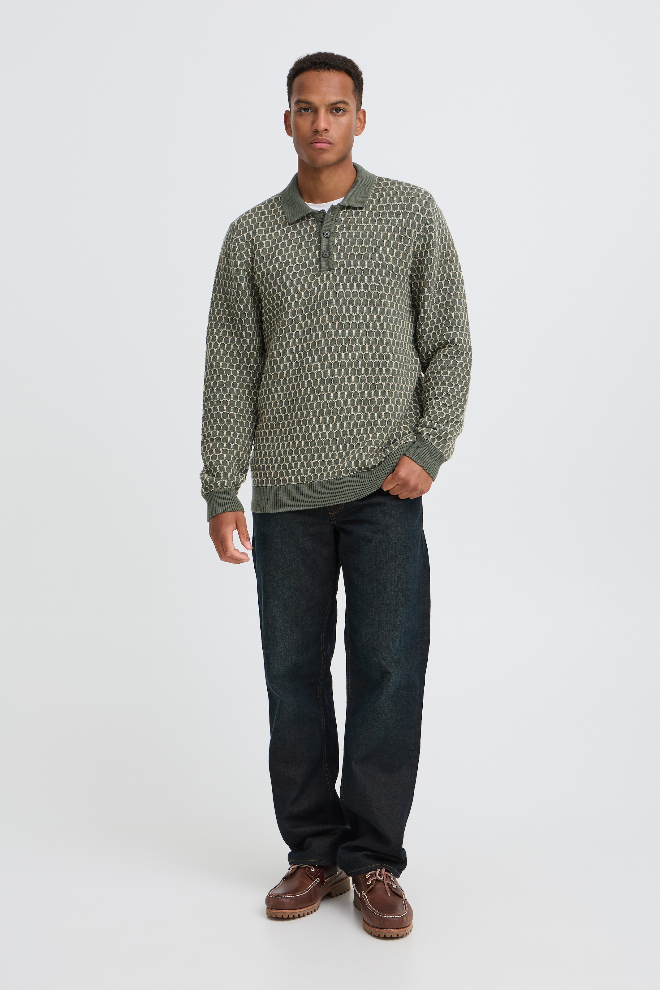 Blend Pull à col polo »BHDONG POLO« coton, coupe régulière