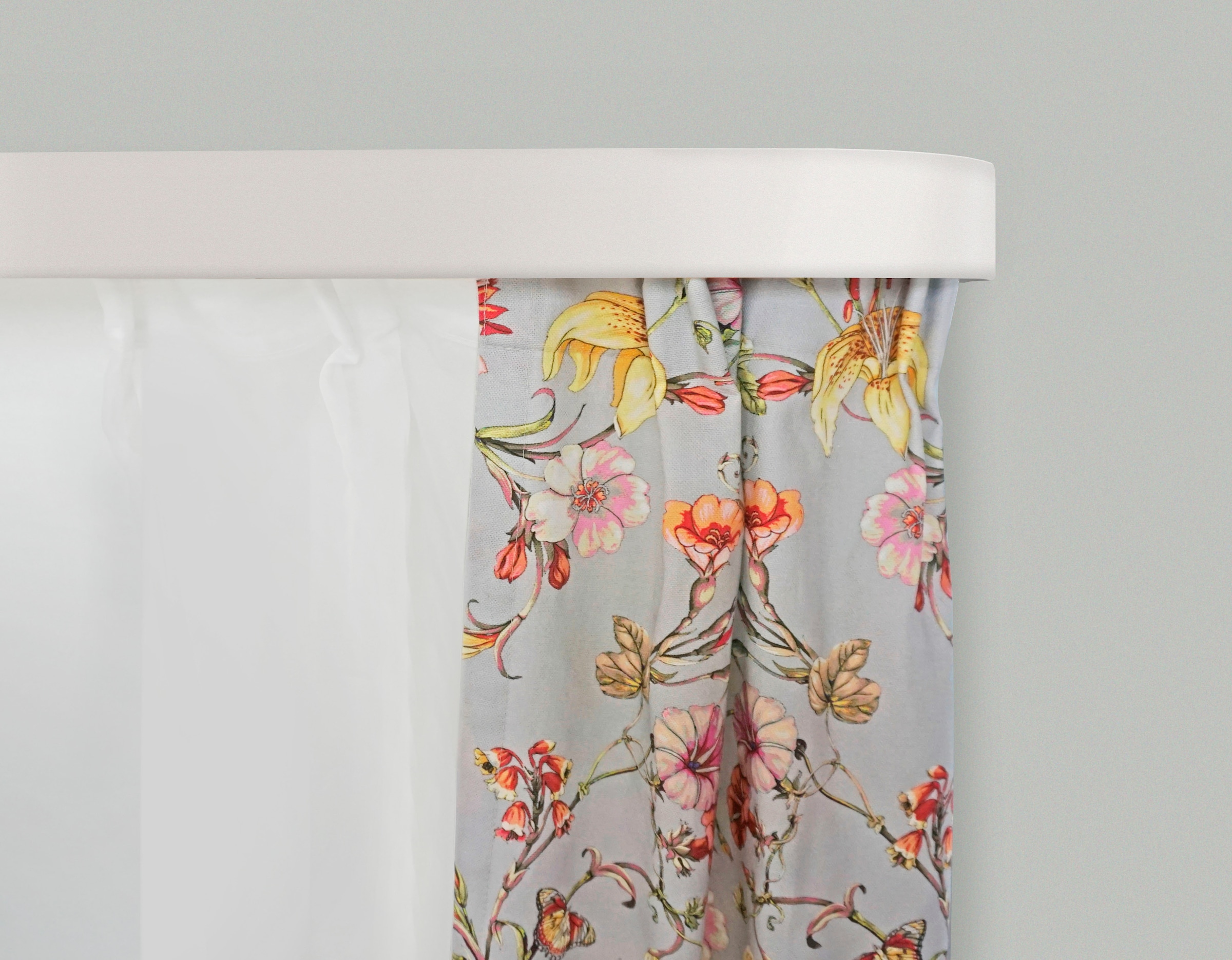 GARESA Schienensystem »Kunststoffschiene mit Blende« 2 läufig-läufig Wunschmasslänge seitlich mit 2 Rundbögen (kein Spalt zwischen Vorhang und Wand!)