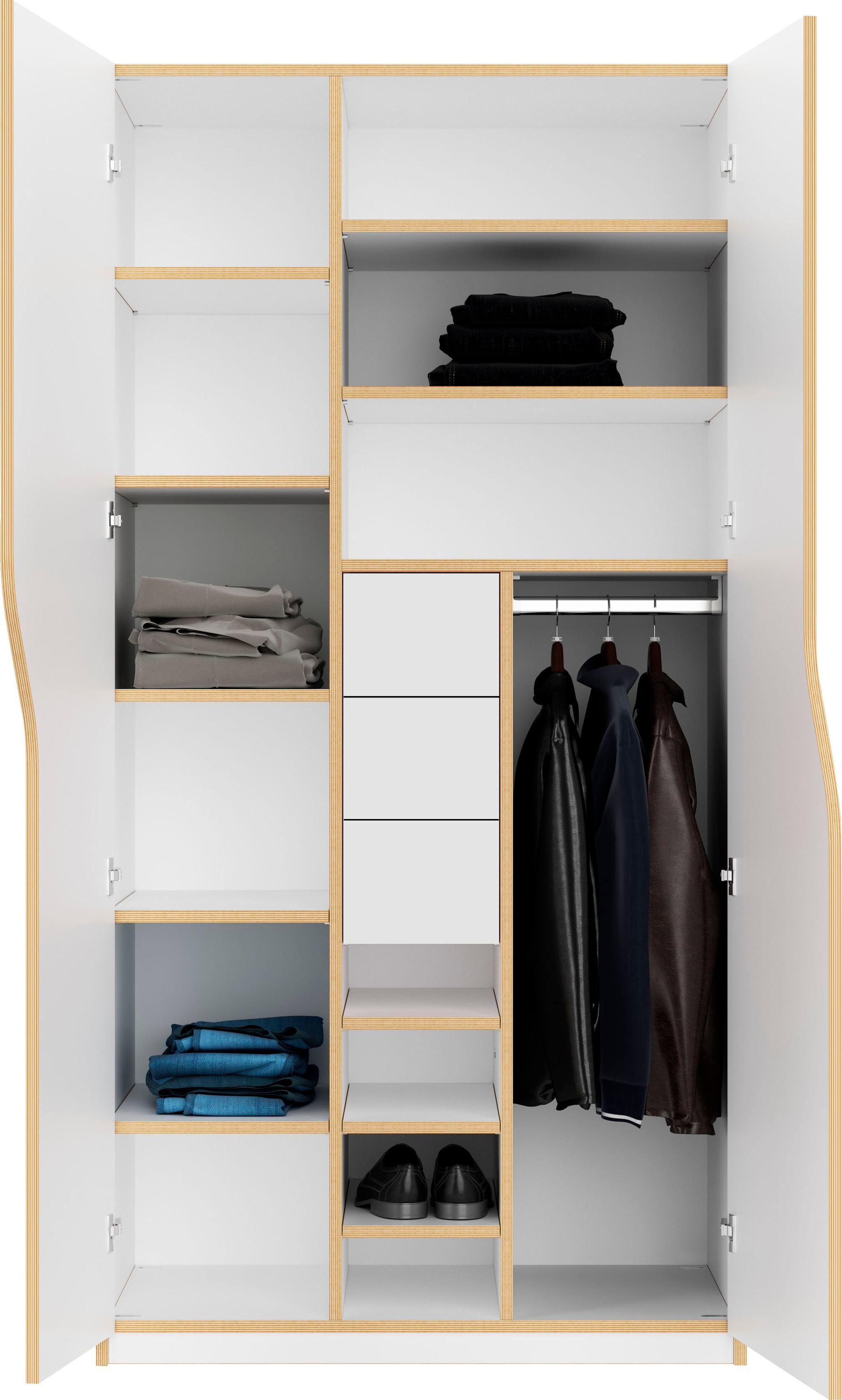 Image of Müller SMALL LIVING Kleiderschrank »PLANE Ausstattung Nr. 6«, inklusive 3 Schubladen und einer Kleiderstange für Blusen und Blazer oder Kinderbekleidung bei Ackermann Versand Schweiz