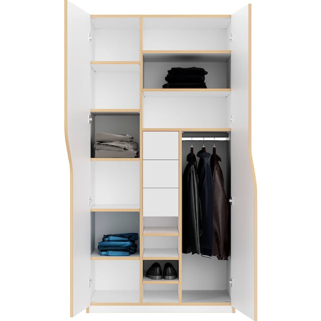 Müller SMALL LIVING Kleiderschrank »PLANE Ausstattung Nr. 6«, inklusive 3  Schubladen und einer Kleiderstange für Blusen und Blazer kaufen