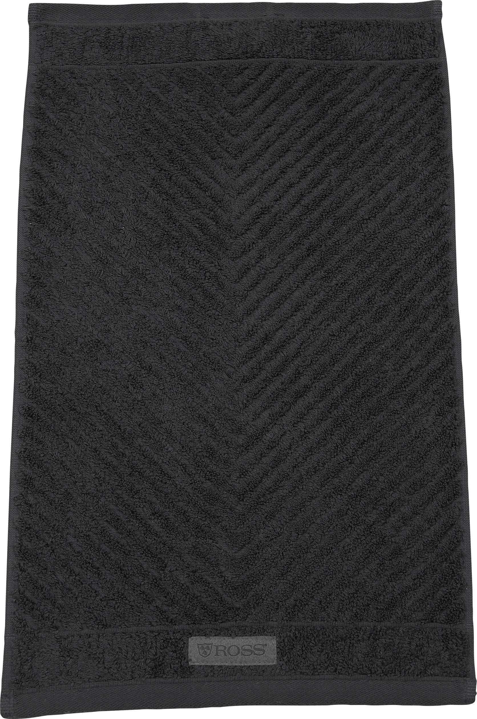ROSS Gästehandtuch »Smart« Uni-Rippe mit Velourslabel