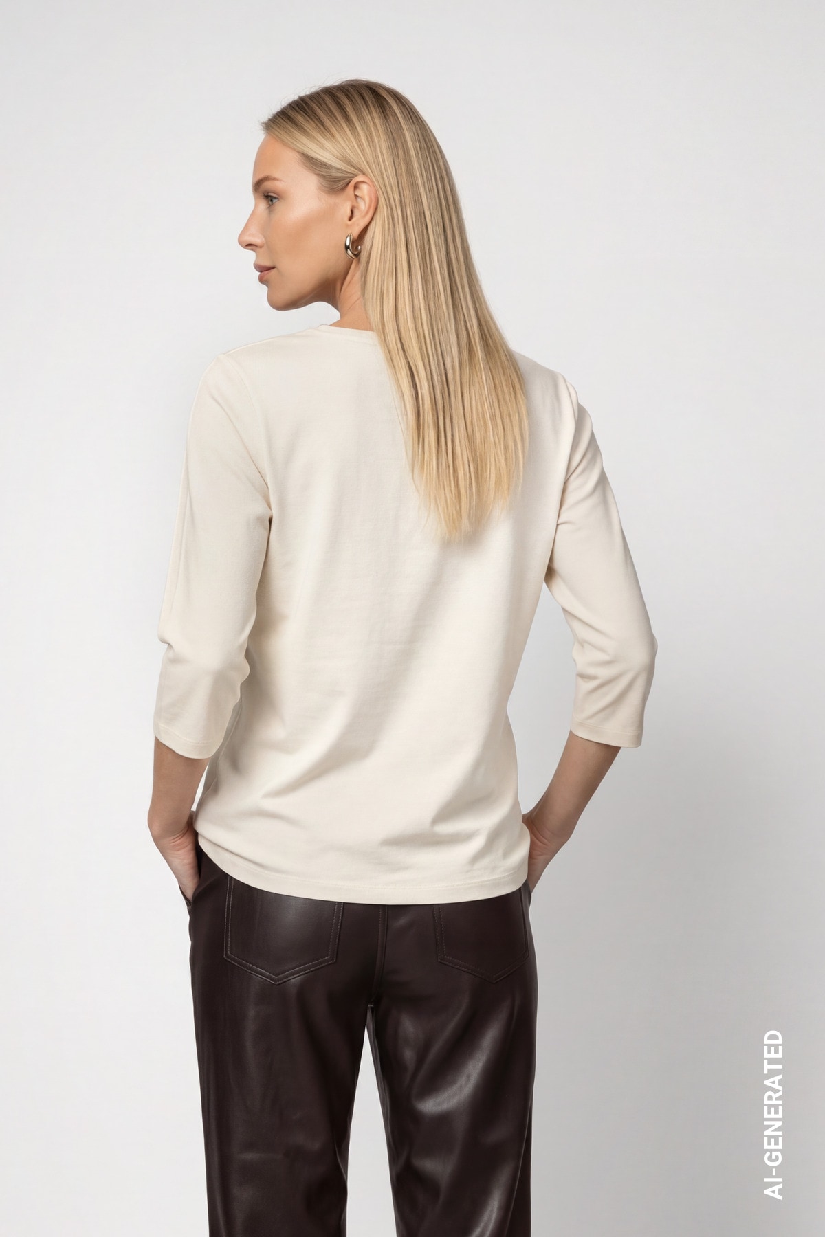 Monari 3/4-Arm-Shirt »Shirt Frau im Café« Regular fit mit Rundhalsausschnitt