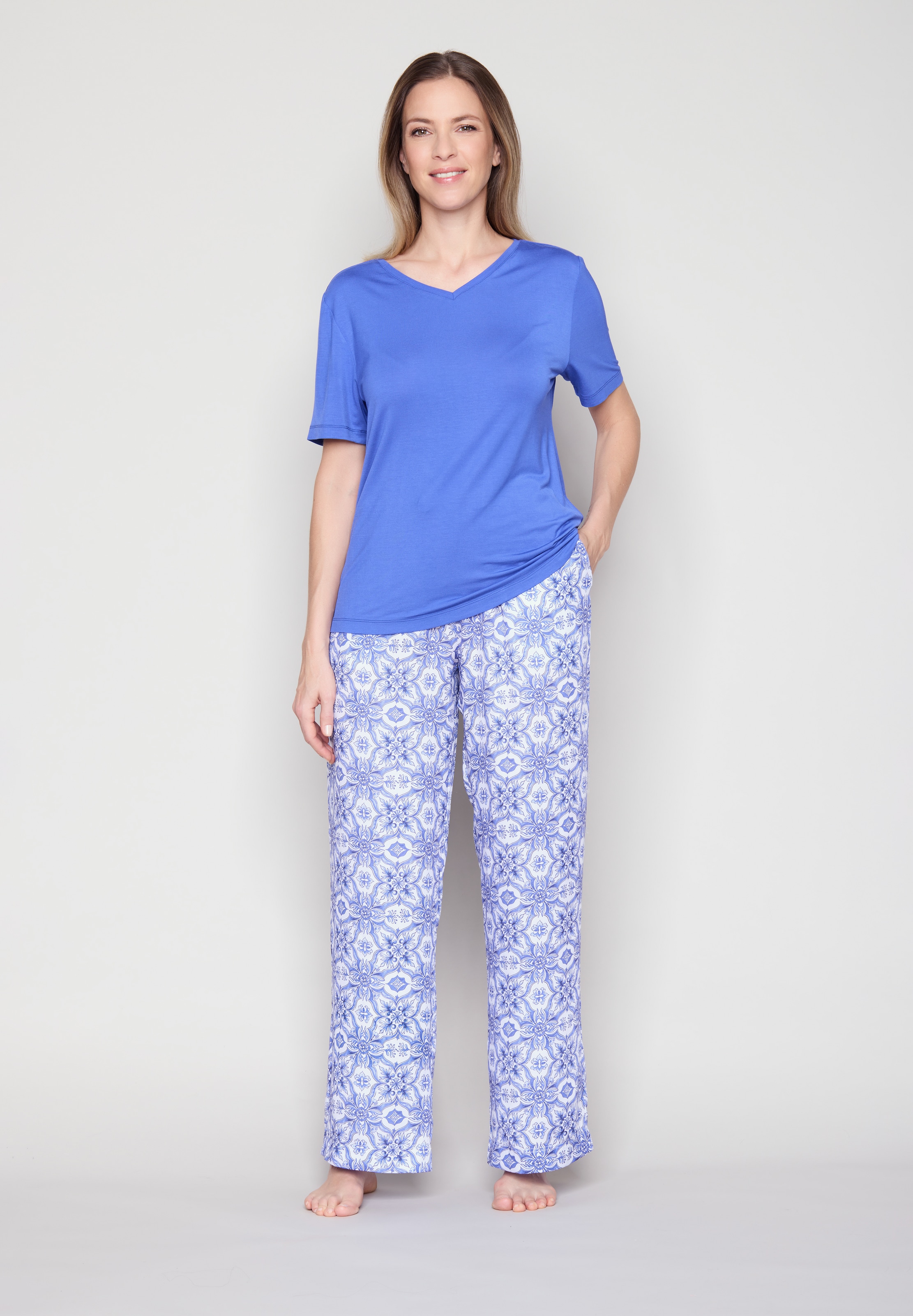 Image of JOOP Pyjamahose mit Allover-Print und seitlichen Taschen