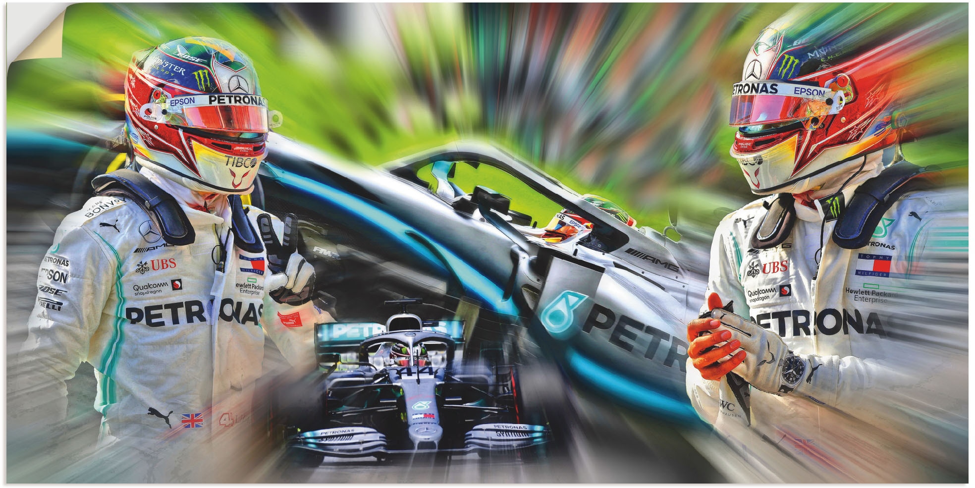 Wandfolie »Lewis Hamilton - schnell und erfolgreich«, Bilder von Berufen, (1 St.),...