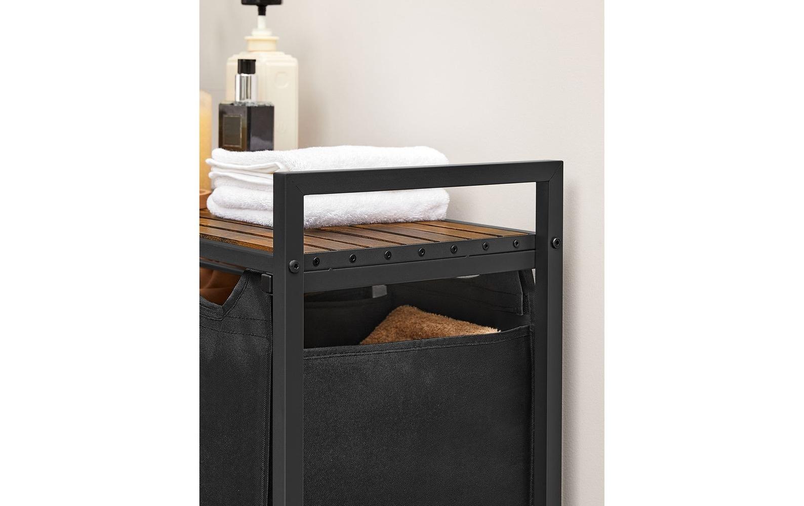 SONGMICS Wäschekorb "38 l, Braun/Schwarz"
