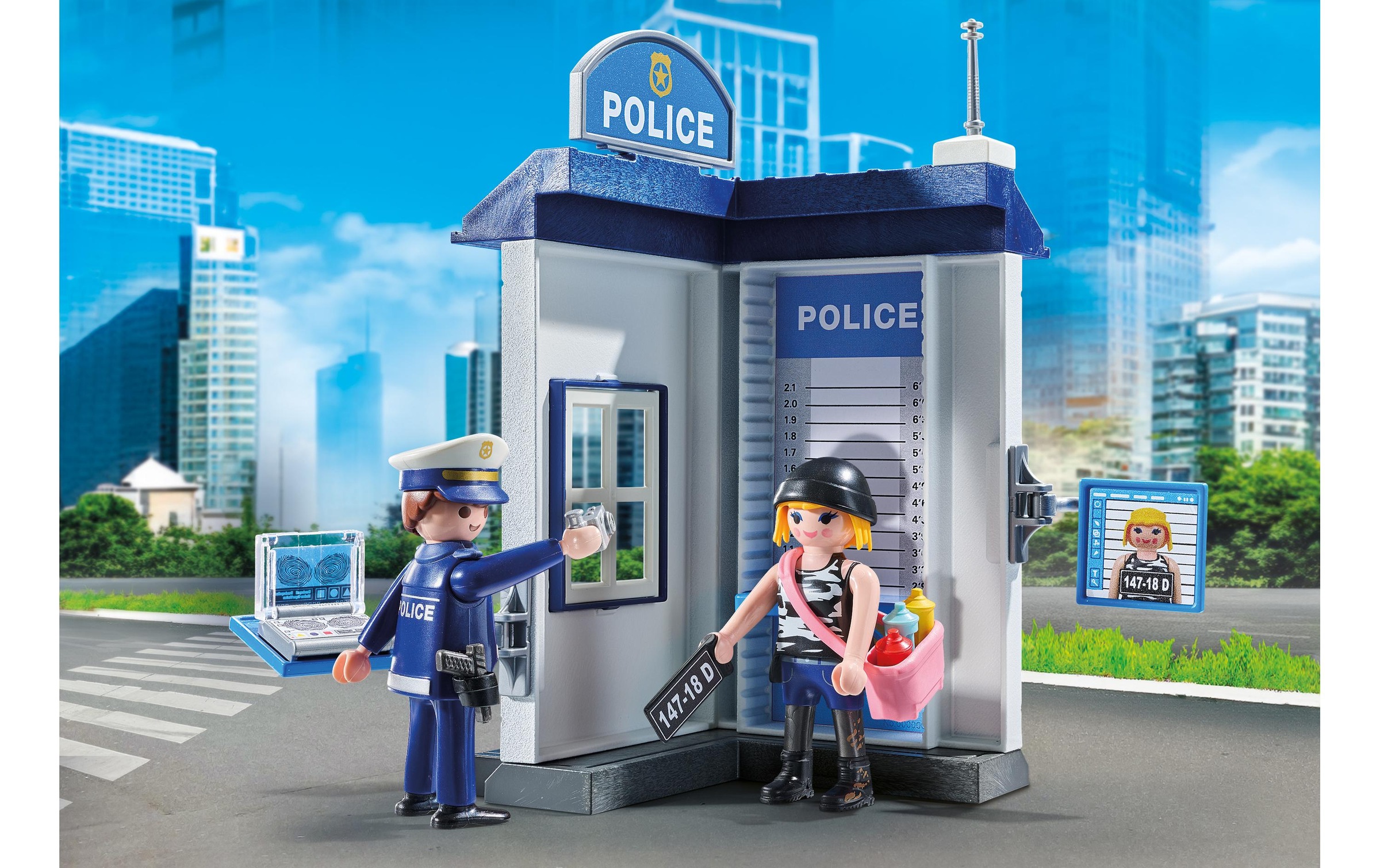 Playmobil® Spielbausteine »Action Heroes Polizei Ermittlungszimmer 71733«, (38 St.)