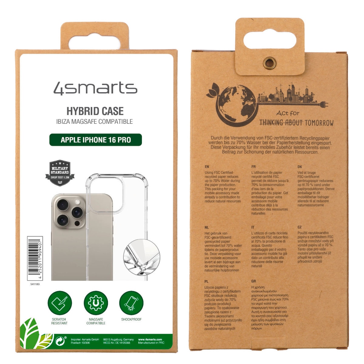 4smarts Handyhülle »Hybrid Case Ibiza für Apple iPhone 16 Pro«, Backcover, Schutzhülle, Handyschutzhülle, Case, Schutzcase, stossfest