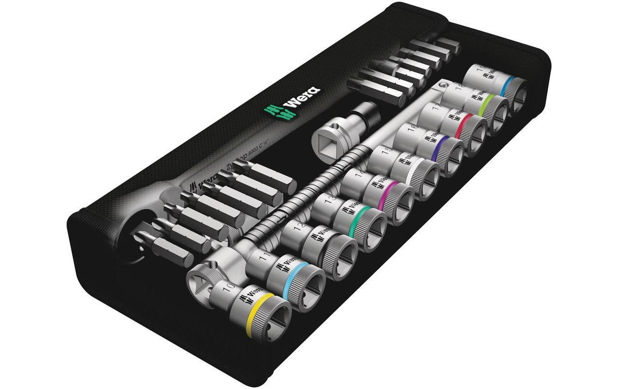 Wera Ratsche »8100 SC 7 Zyklop Metal 1/2 Zoll«, (Set, 28 St.)