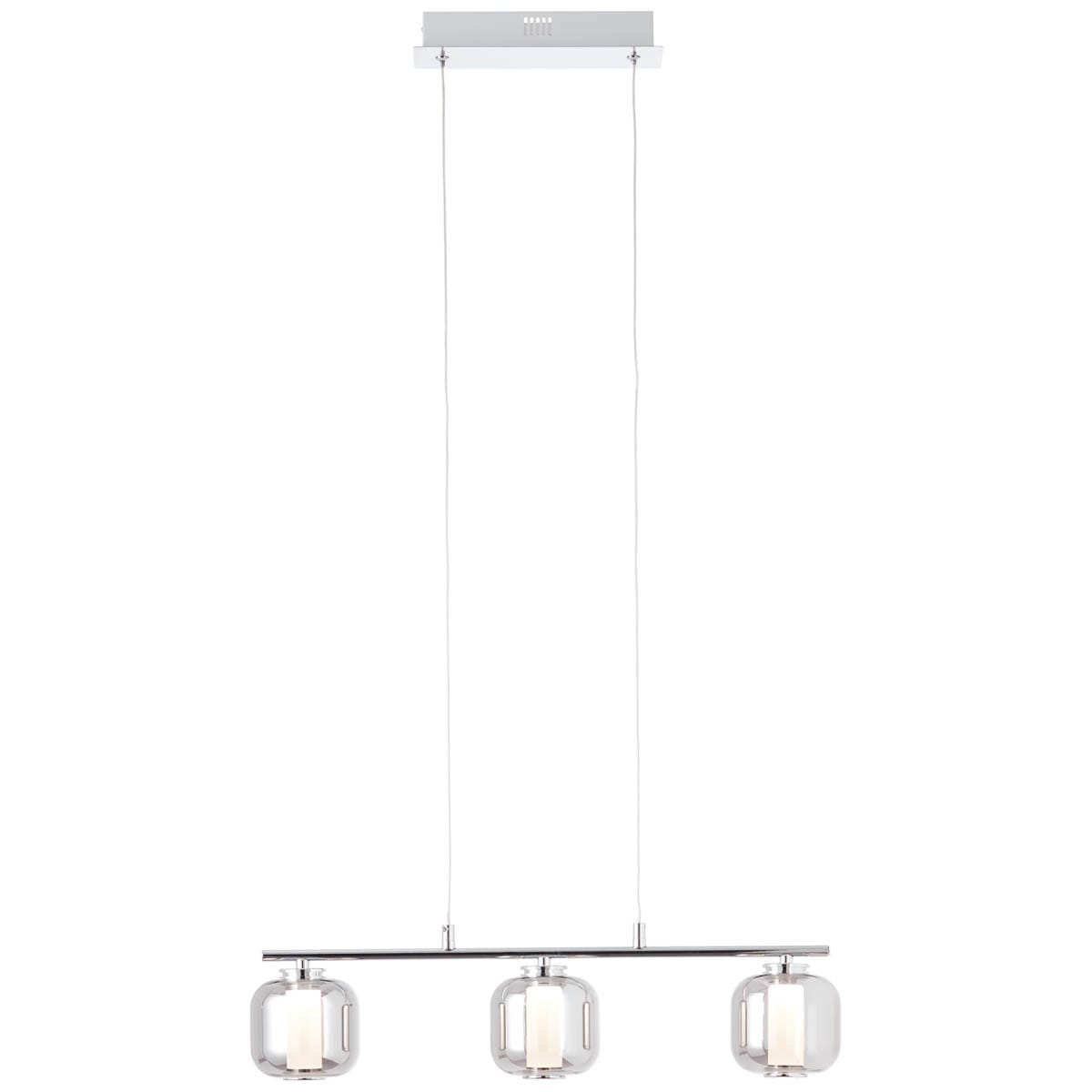 Brilliant Pendelleuchte »Rafa« LED-Modul 1 Stk. Warmweiss LED 3flg Balken chrom/rauchglas