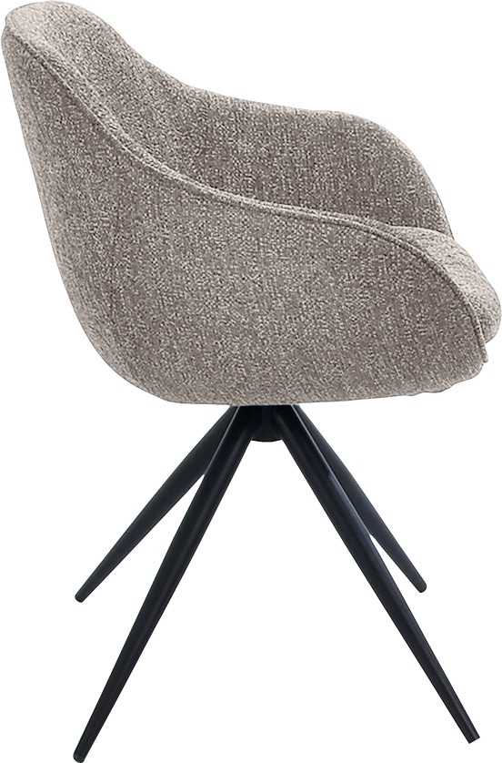 K+W Komfort & Wohnen Chaise pivotante »ZOOM« () fauteuil pivotant 4 pieds avec structure métal noir structuré