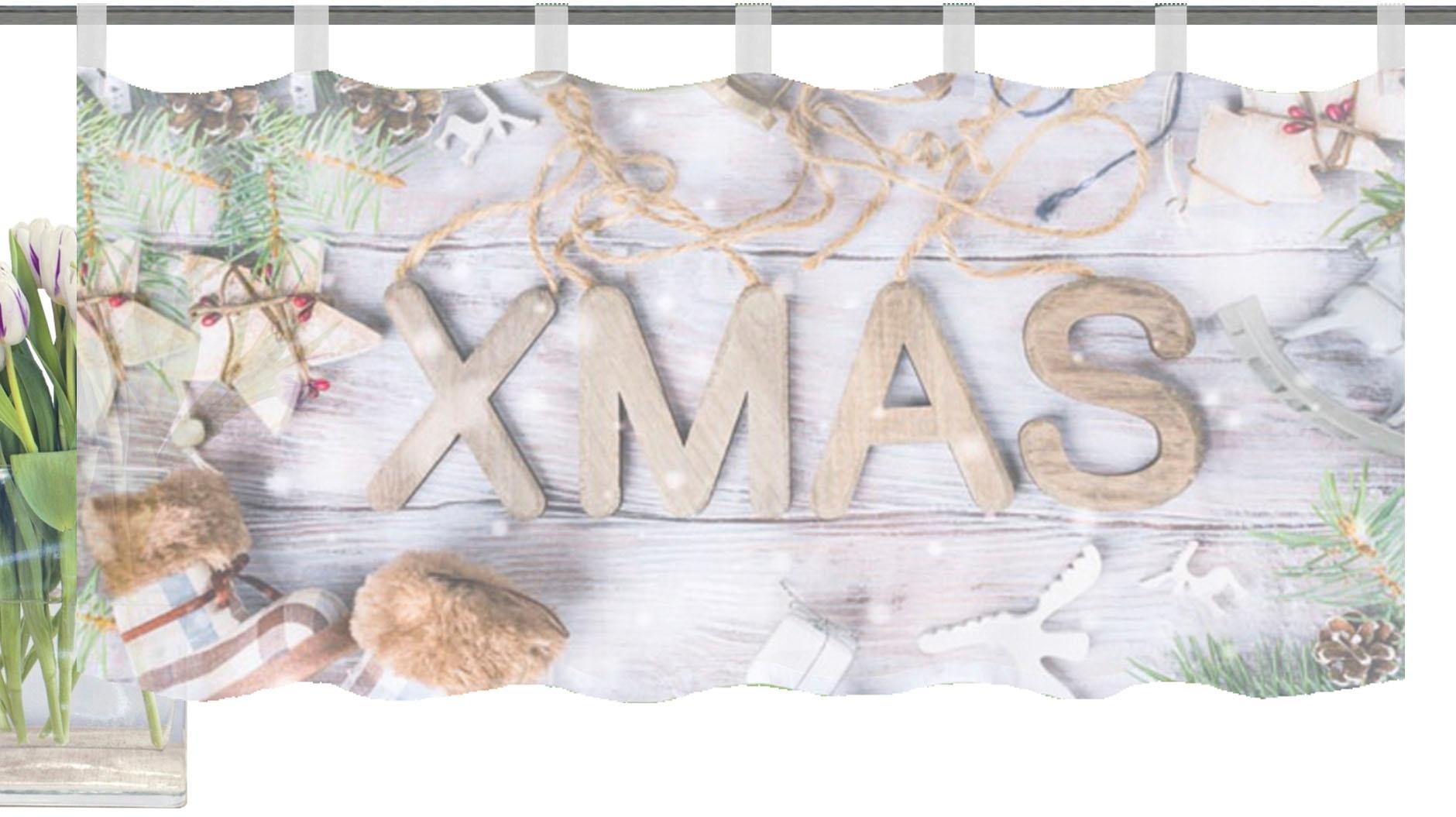 Image of HOME WOHNIDEEN Scheibengardine »XMAS«, (1 St.), HxB: 45x120, Schlaufencafehaus Digitaldruck bei Ackermann Versand Schweiz