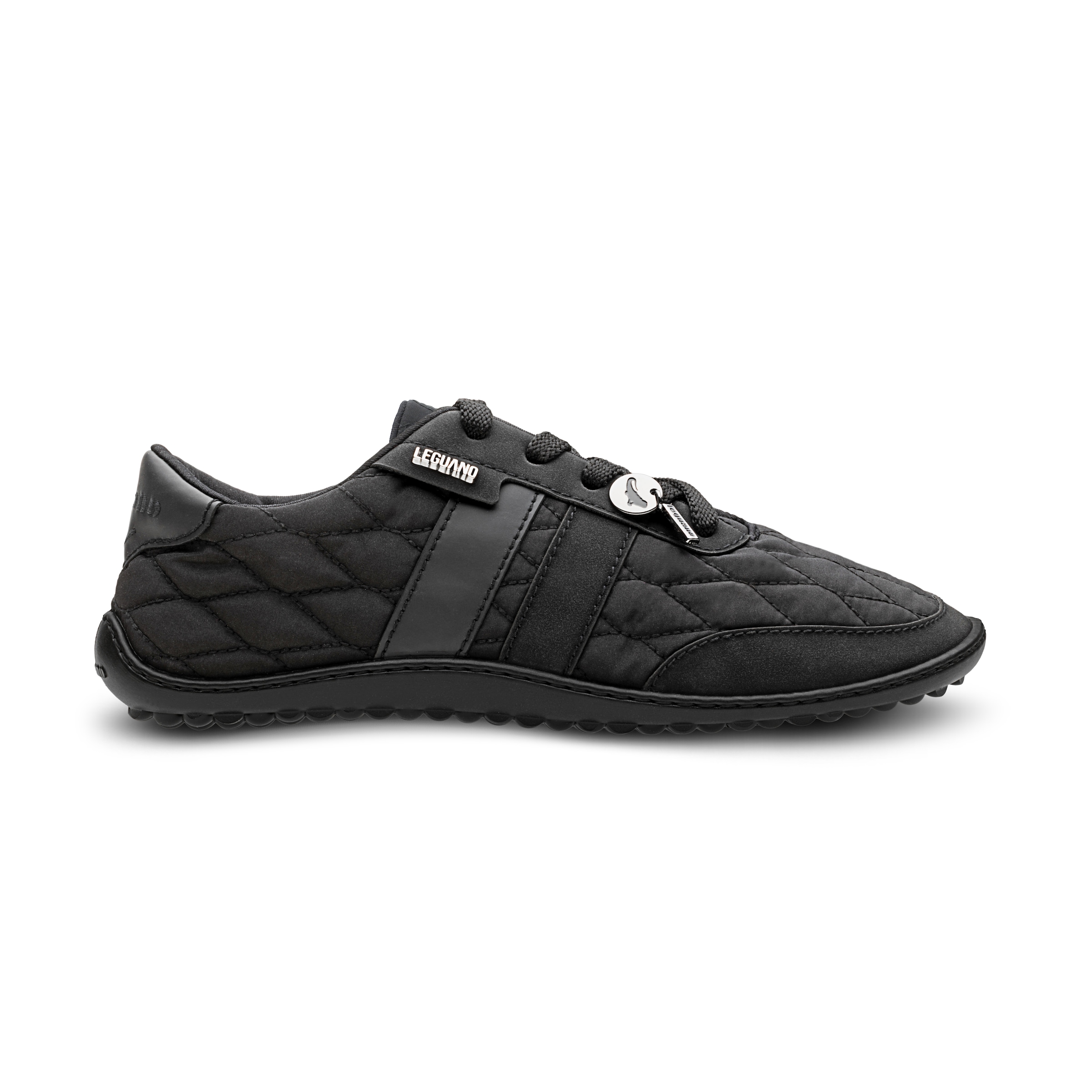 Leguano Chaussures pieds nus »NIGHTSTEP«  chaussure à lacets avec surpiqûres décoratives et pendentif logo