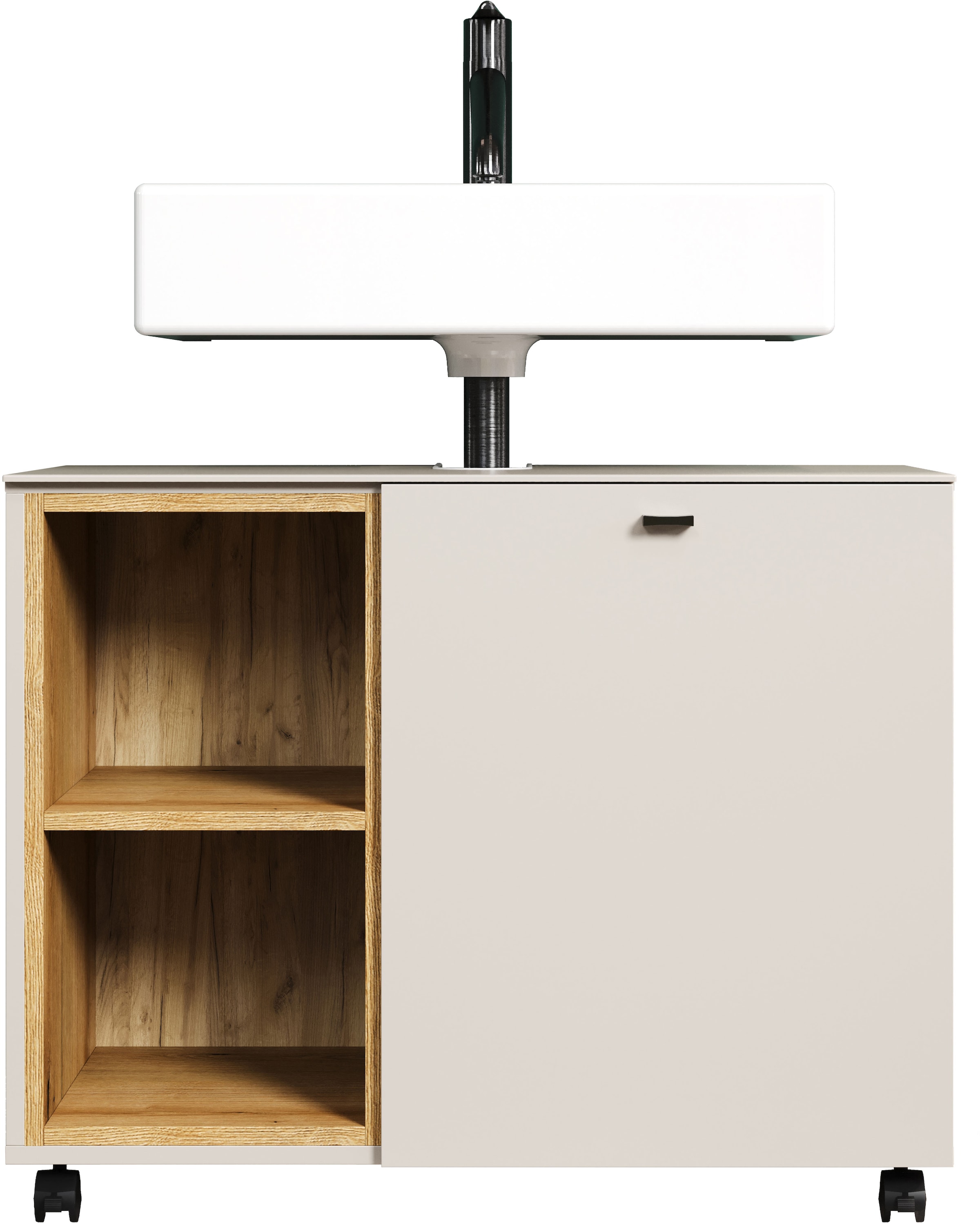 welltime Waschbeckenunterschrank »San Pedro« 1 Stk. tlg. Waschbeckenunterschrank a. Rollen, Soft-Close 80/42/64 cm