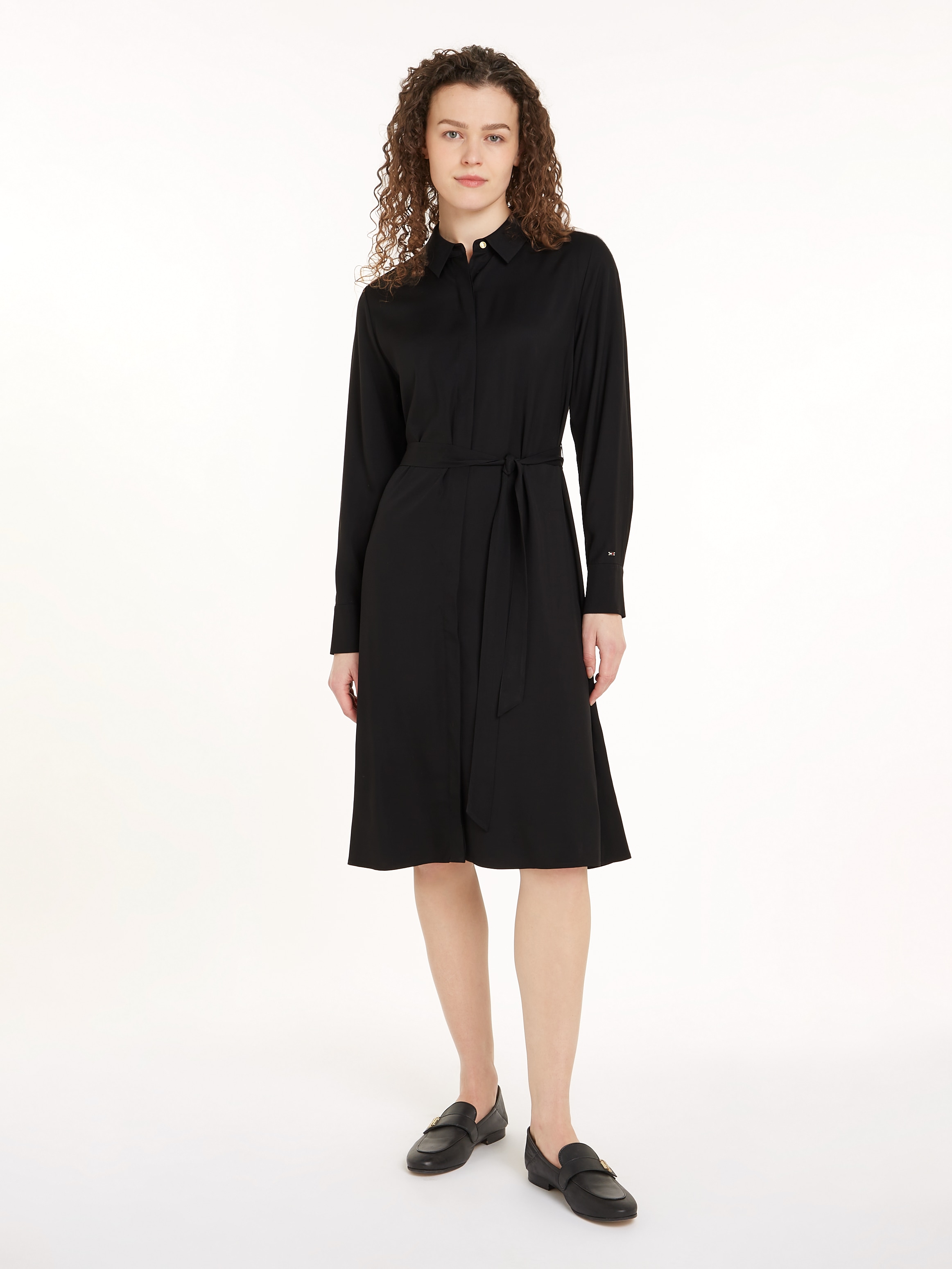 Hemdblusenkleid »FLUID VISCOSE SHIRT DRESS«, fliessende Viskose Qualität