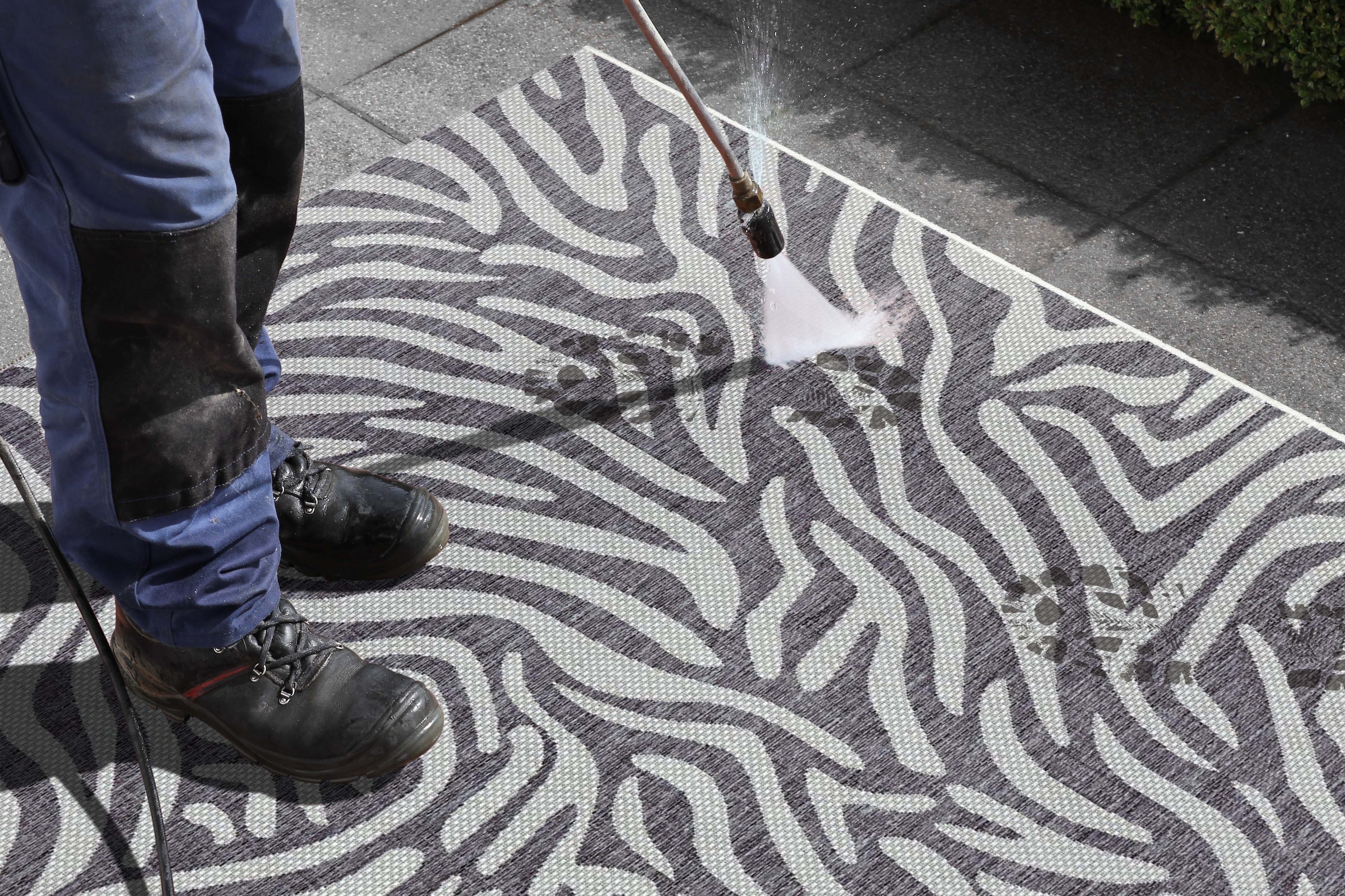 NORTHRUGS Teppich »Cebra«, rechteckig, 4 mm Höhe, Flachgewebe Zebra Design, gekettelt, Robust, Pflegeleicht