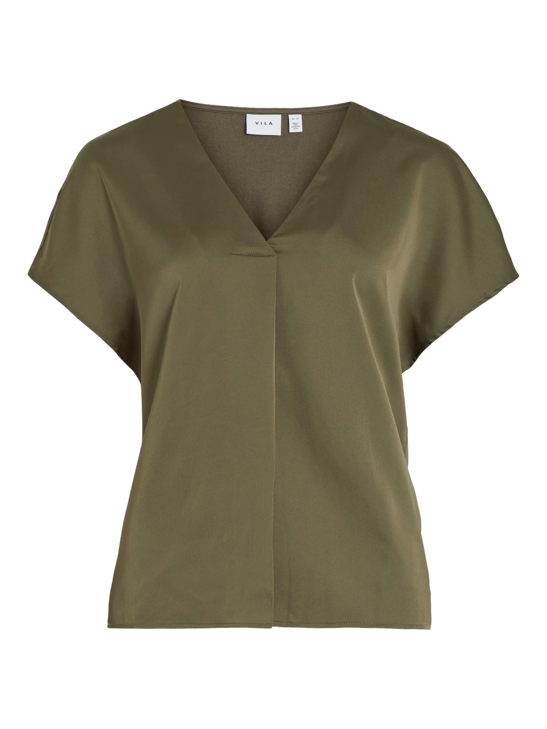 Vila V-Shirt »VIELLETTE V-NECK S/S SATIN TOP - NOOS«