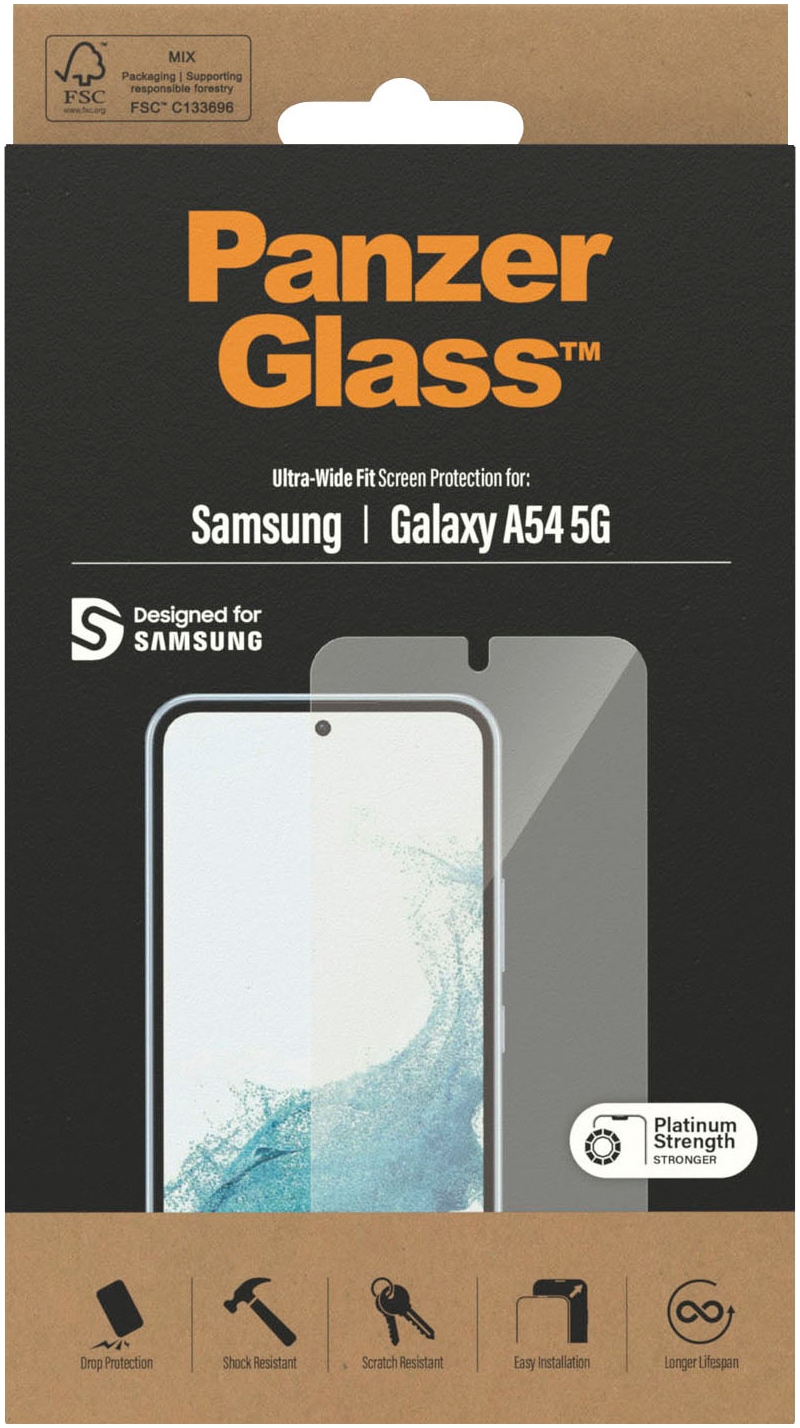 PanzerGlass Displayschutzfolie »Displayschutz Samsung Galaxy A54 5G - Ultra-Wide Fit«, für Samsung Galaxy A54 5G, Kratz-& Stossfest, Kristallklar,Berührungsempfindlich, Simpel Anbringen