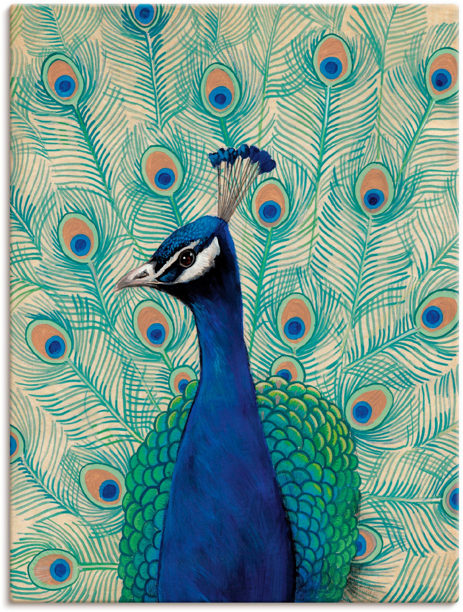 Image of Artland Wandbild »Blauer Pfau II«, Vögel, (1 St.), in vielen Grössen & Produktarten - Alubild / Outdoorbild für den Aussenbereich, Leinwandbild, Poster, Wandaufkleber / Wandtattoo auch für Badezimmer geeignet bei Ackermann Versand Schweiz