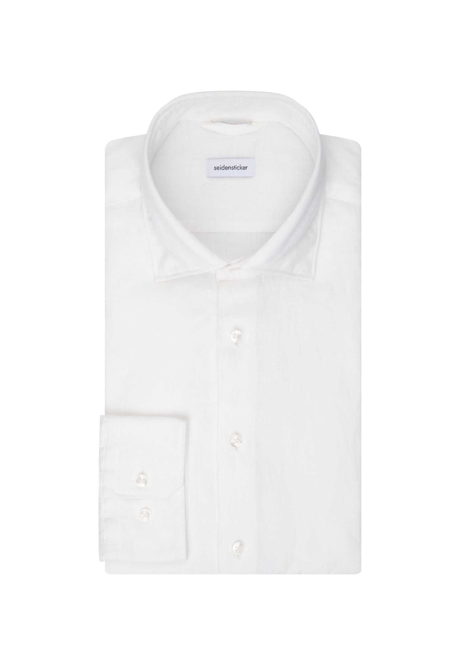 seidensticker Chemise en lin »Schwarze Rose« Col Kent uni 1/1 cintré