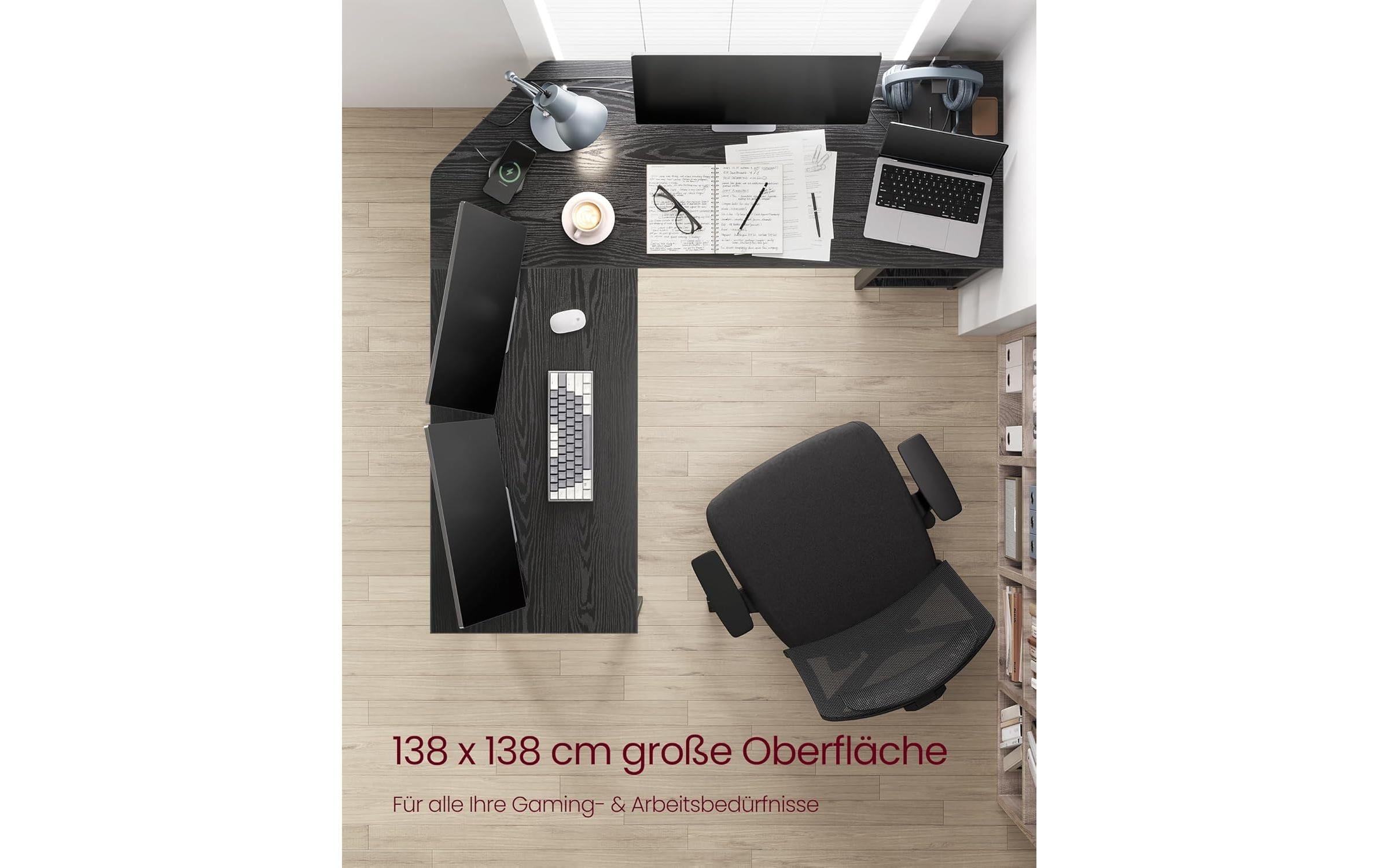 VASAGLE Schreibtisch »in L-Form 138 x 138 cm«