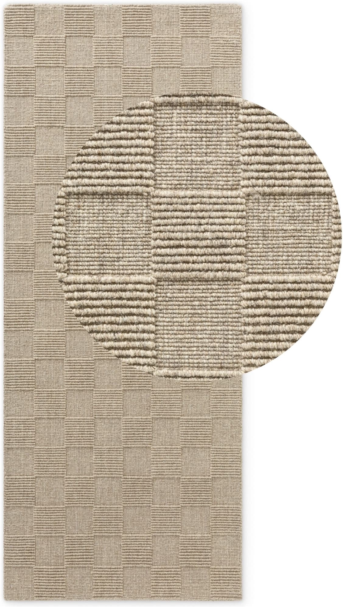 Villeroy & Boch Tapis en laine »Scala« Rectangulaire 10 mm Höhe Handgewebt, Wolle, Kariert, Natur, 3D-Struktur, Karo, Wohnzimmer