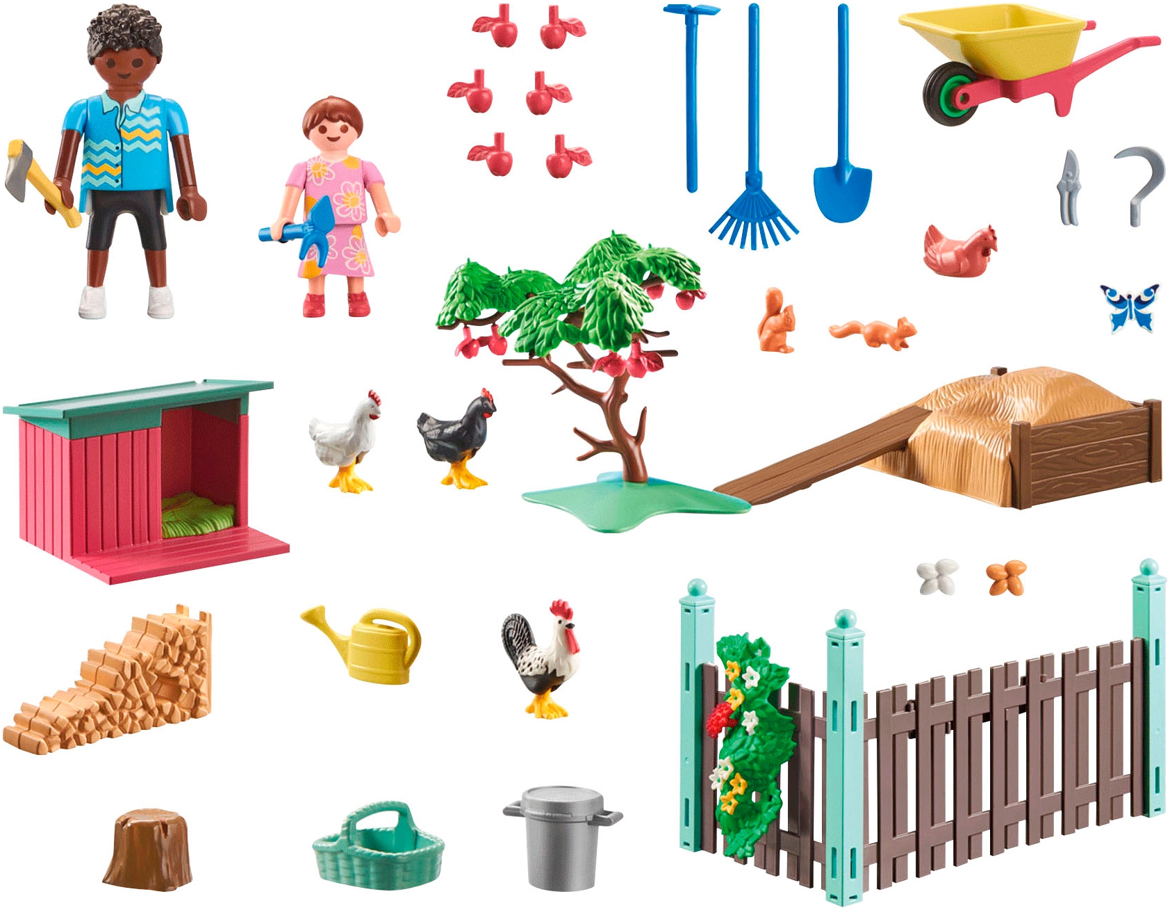 Playmobil® Konstruktions-Spielset »Kleine Hühnerfarm im Tiny Haus Garten (71510), My Life«, (77 St.), Made in Europe
