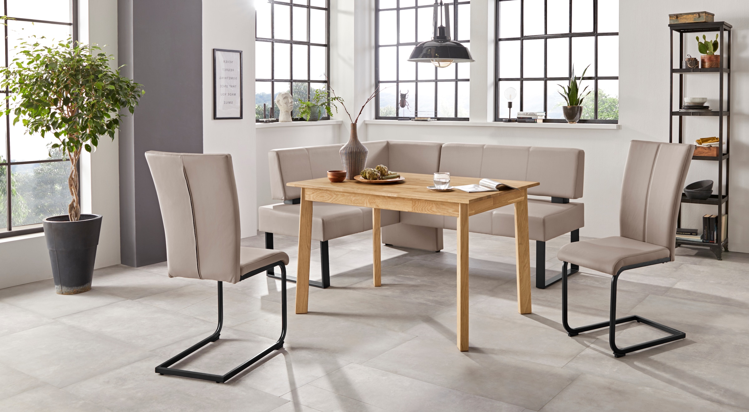 Home affaire Banc d'angle »Oliver mit Metallgestell, Küchenbank« verschiedene Bezüge Cord Esszimmerbank OTTOs Choice