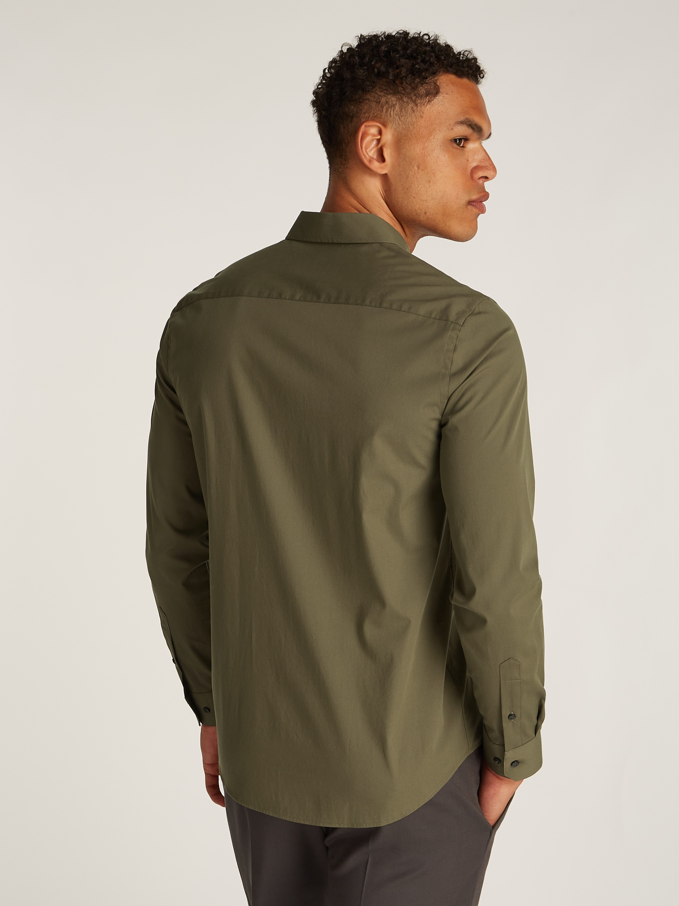 Calvin Klein Businesshemd »STRETCH POPLIN SLIM SHIRT«, mit Calvin Klein Logo auf der Brust