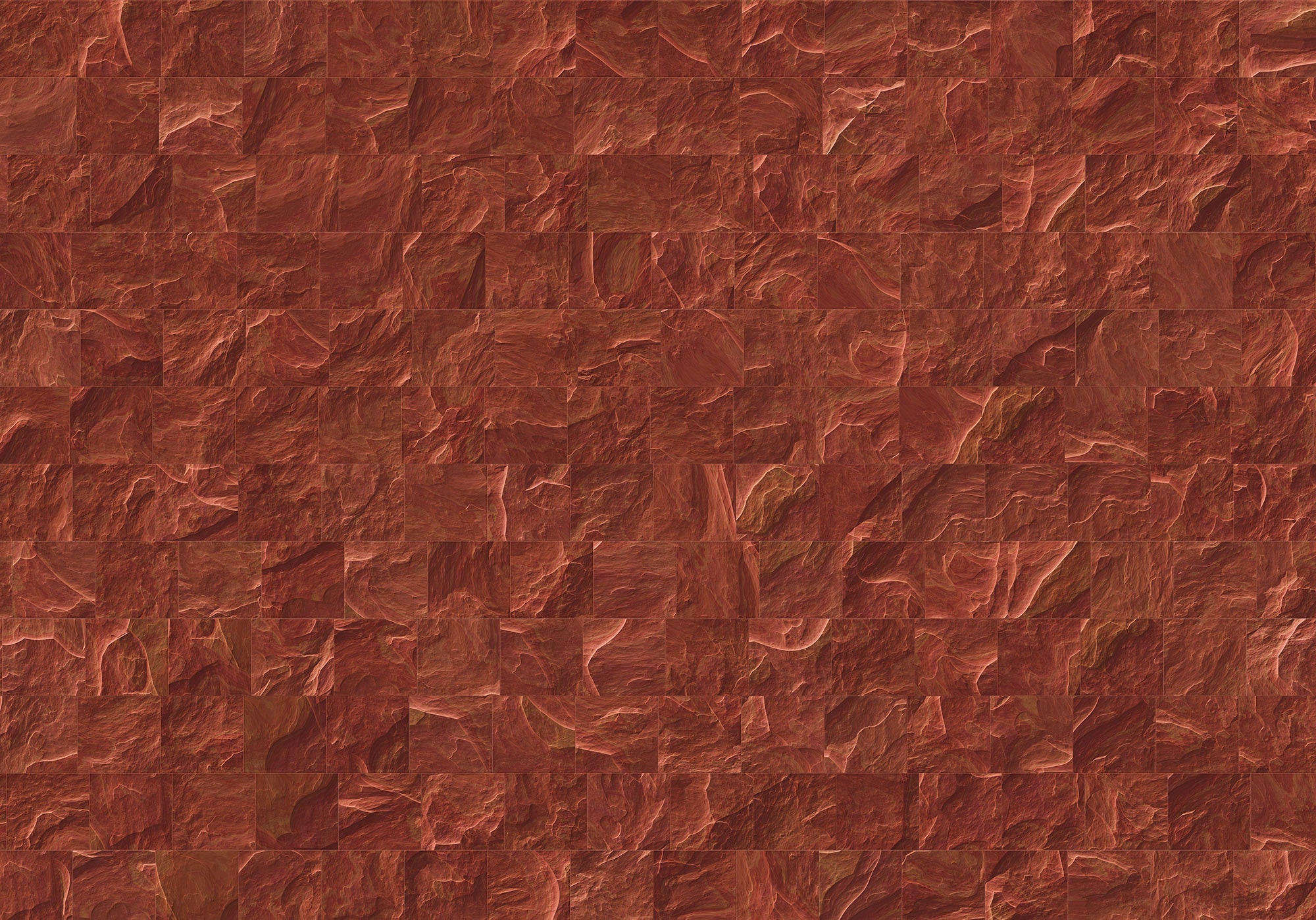 Image of Komar Vliestapete "Digitaldruck Vlies - Red Slate Tiles - Grösse 400 x 280 cm" bedruckt glatt Wohnzimmer, Schlafzimmer
