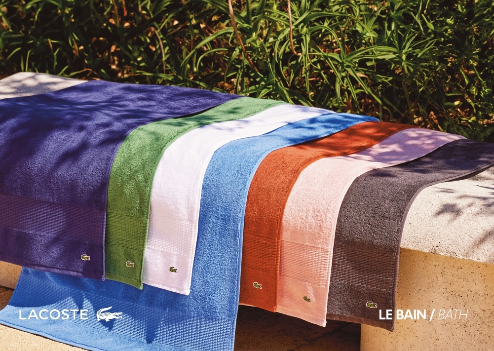 Lacoste Tapis de bain »LLECROCO« Höhe 3 mm Séchage rapide avec applications d'étiquettes