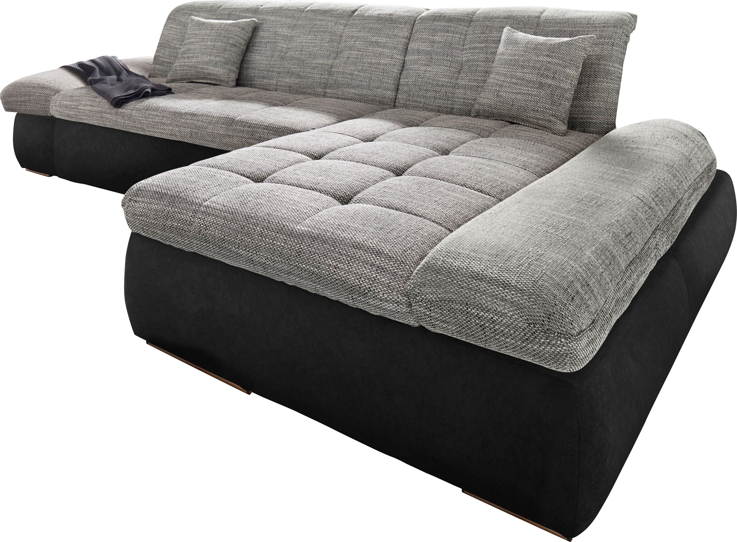 DOMO collection Ecksofa "PB MORIC wahlweise mit Bettfunktion + Armteilverstellung, L-Form" im XXL-Format, B/T/H:300/172/80 cm, feine Steppung
