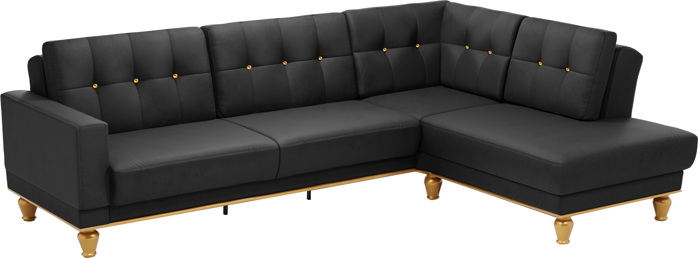 sit&more Ecksofa »Orient 5 L-Form«, mit Strass-Stein, wahlweise mit Bettfunktion und Bettkasten