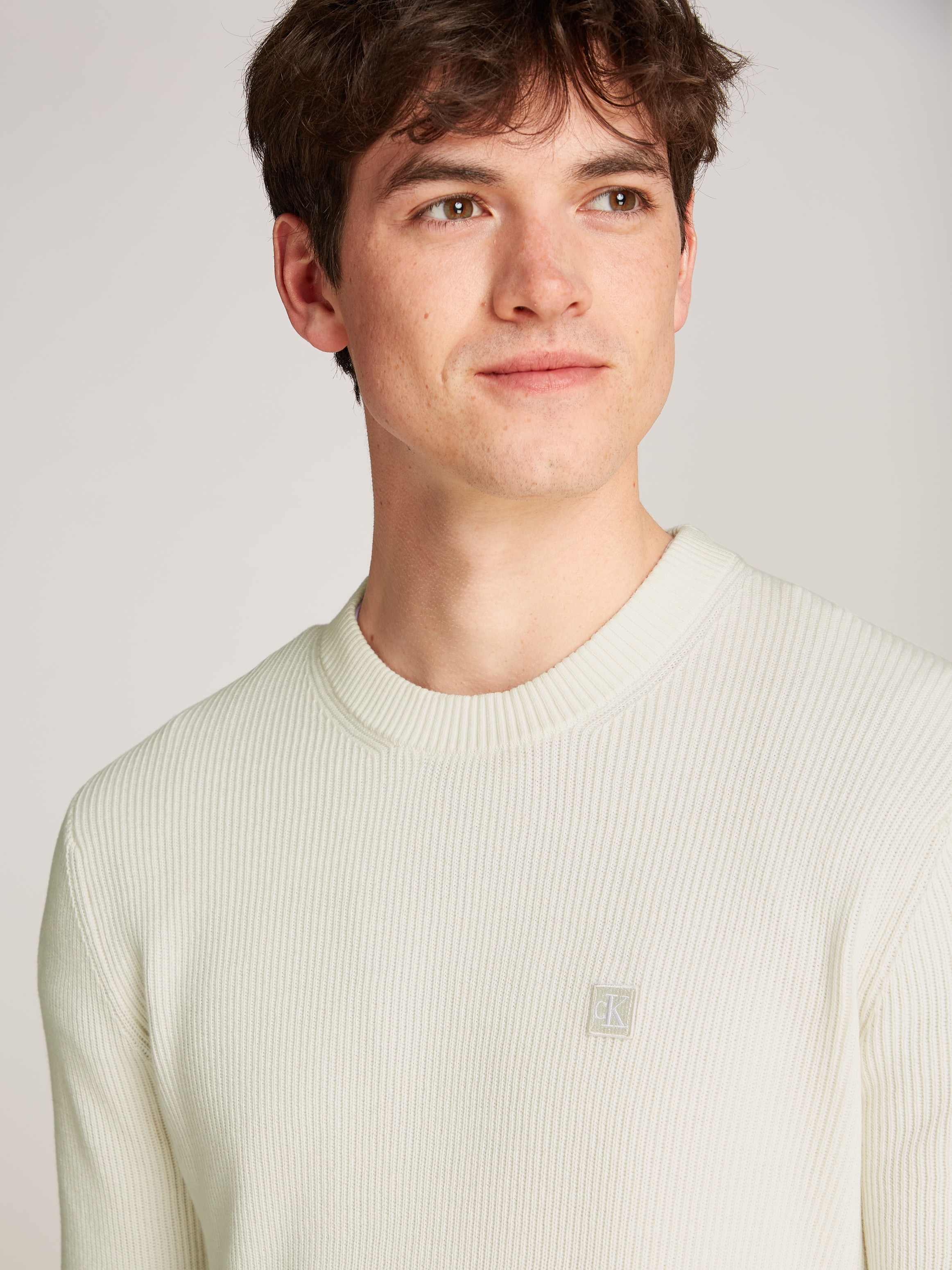 Calvin Klein Jeans Rundhalspullover »CK EMBRO BADGE SWEATER«