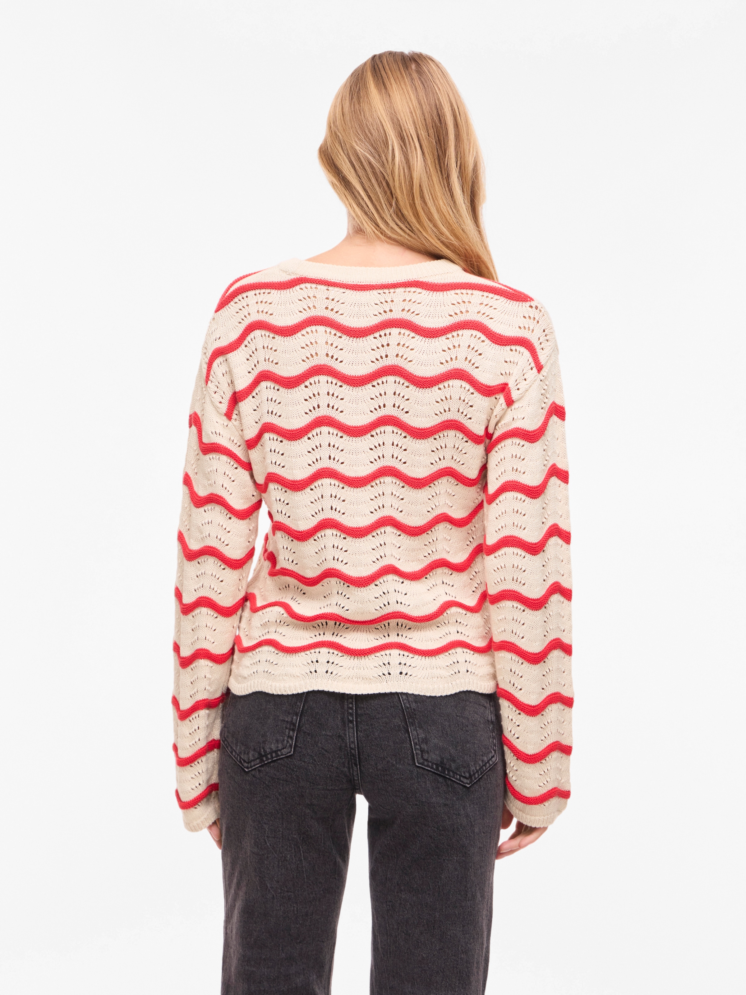 Vila Pull en tricot »VIWAVE O-NECK LS POINTELLE KNIT TOP-NOOS«