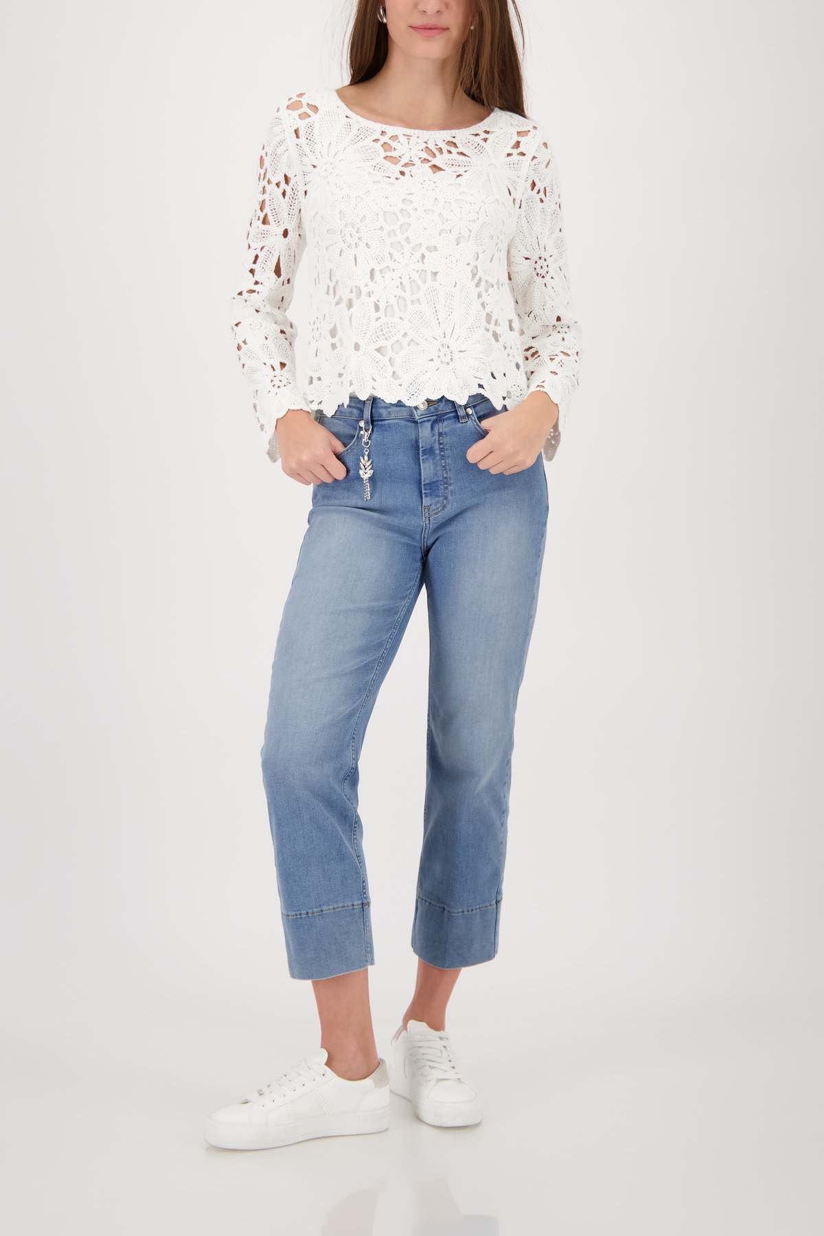 Monari Pull en tricot »Cornelly« Regular fit mit Häkelmuster