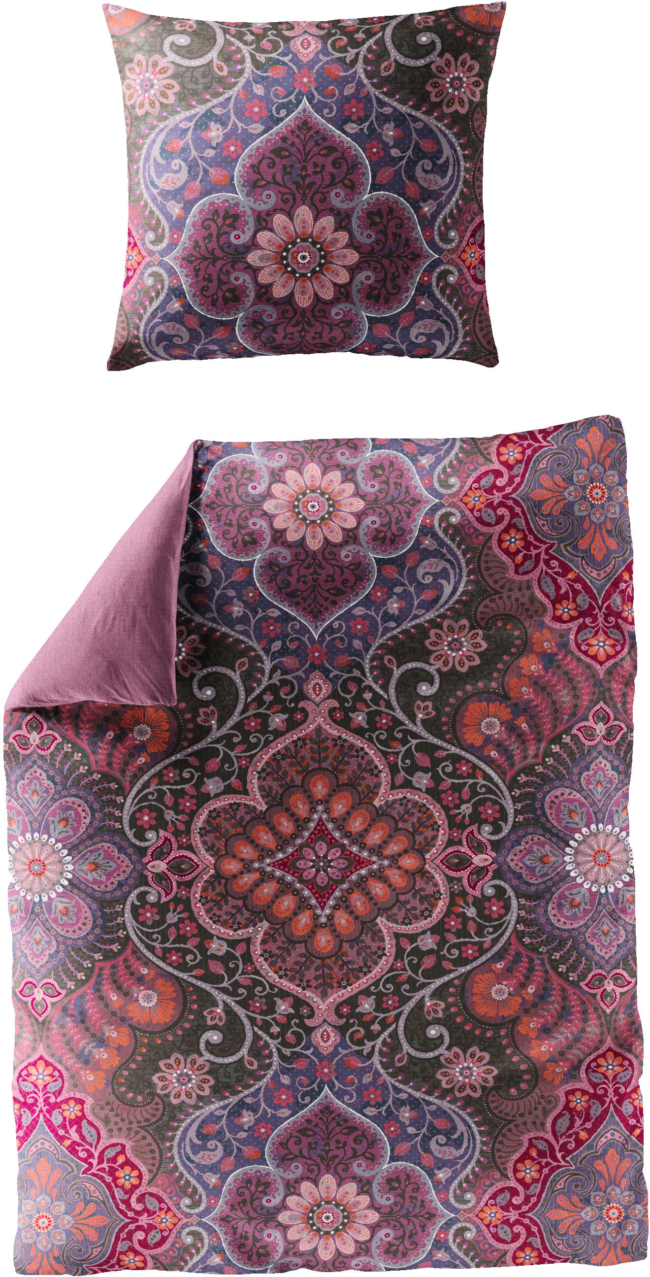 Image of Jekatex Wendebettwäsche "FLORENZIA" 2 Stk. Bettwäsche-Set aus 100% Baumwolle