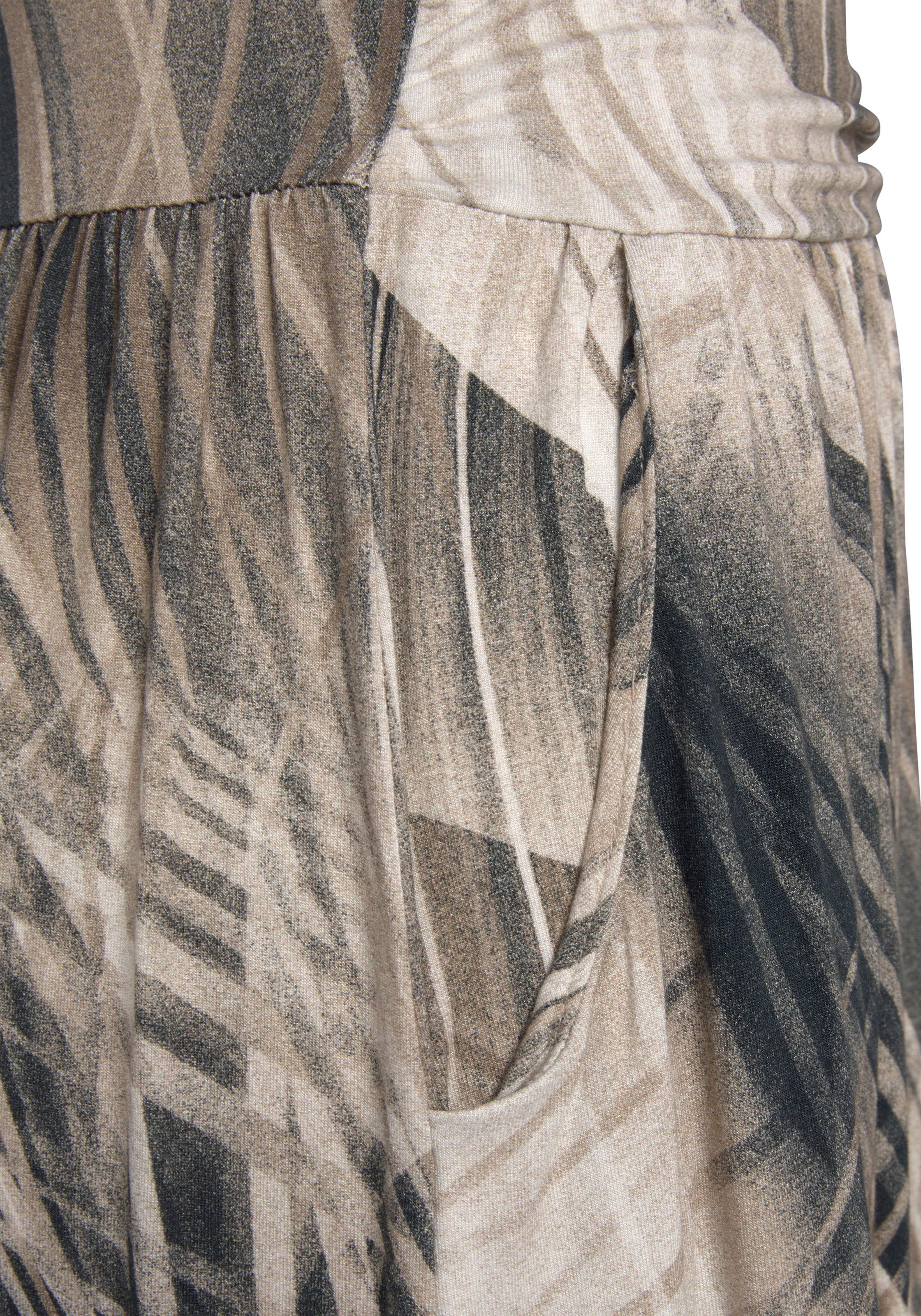 LASCANA Maxikleid, mit Alloverdruck und Taschen, Bandeau-Kleid, Sommerkleid, schulterfrei