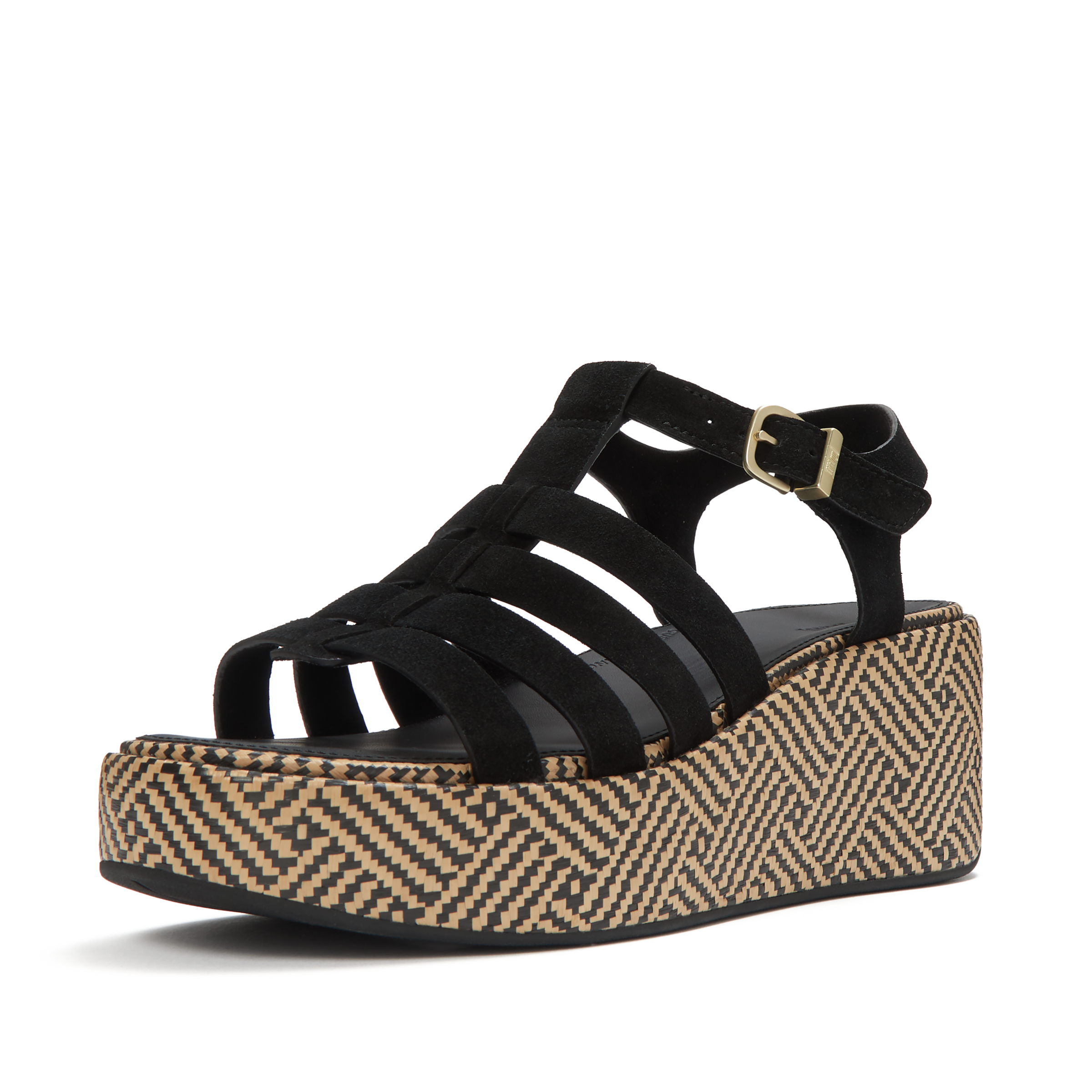 Image of Fitflop Keilsandalette "PLATFFORMS GRAPHIC-WEAVE SUEDE FISHERMAN SANDALS" Plateau, Riemchensandale mit verstellbarer Schnalle