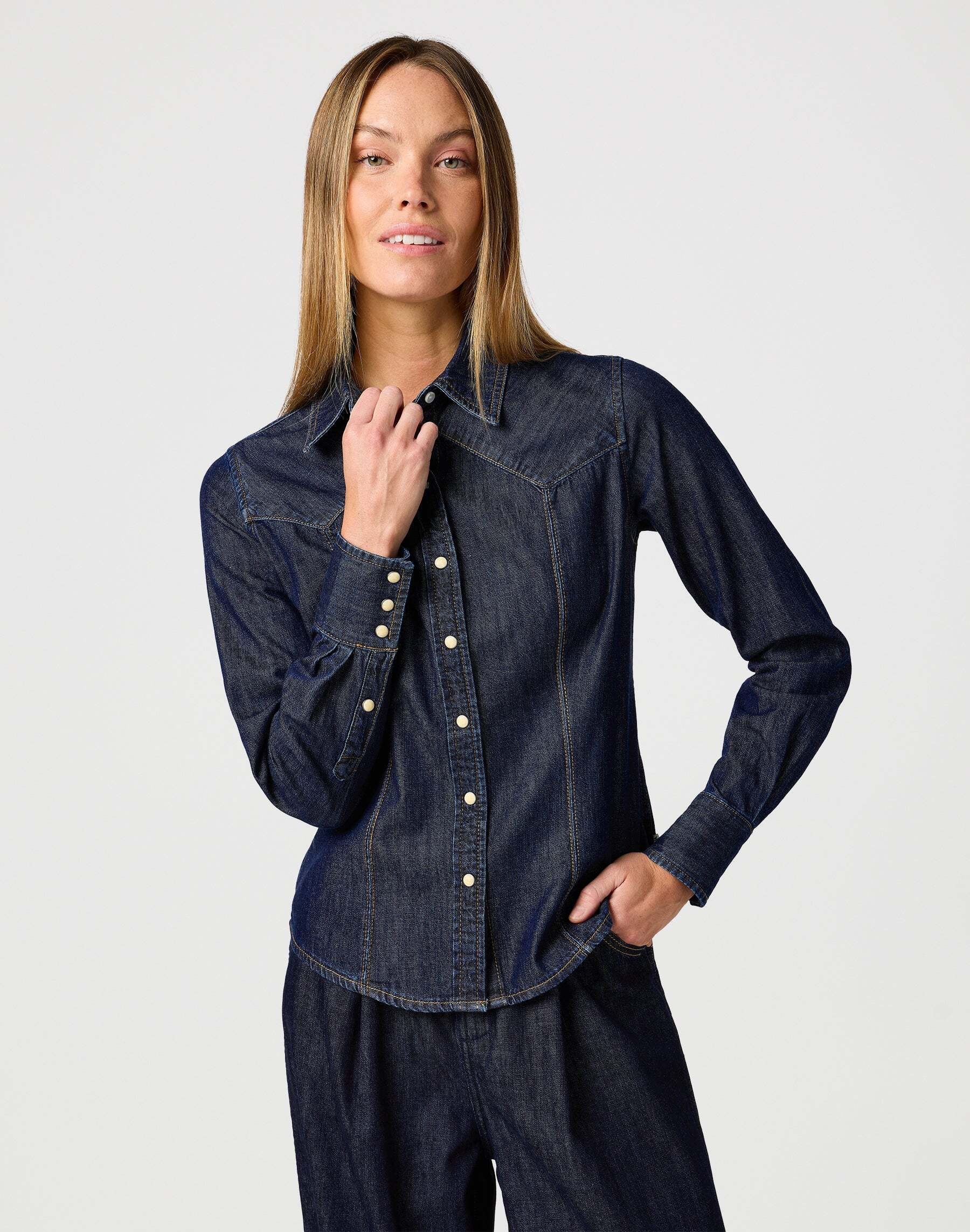 Wrangler Jeansbluse »Wrangler Jeanshemd Exag Yoke Shirt«