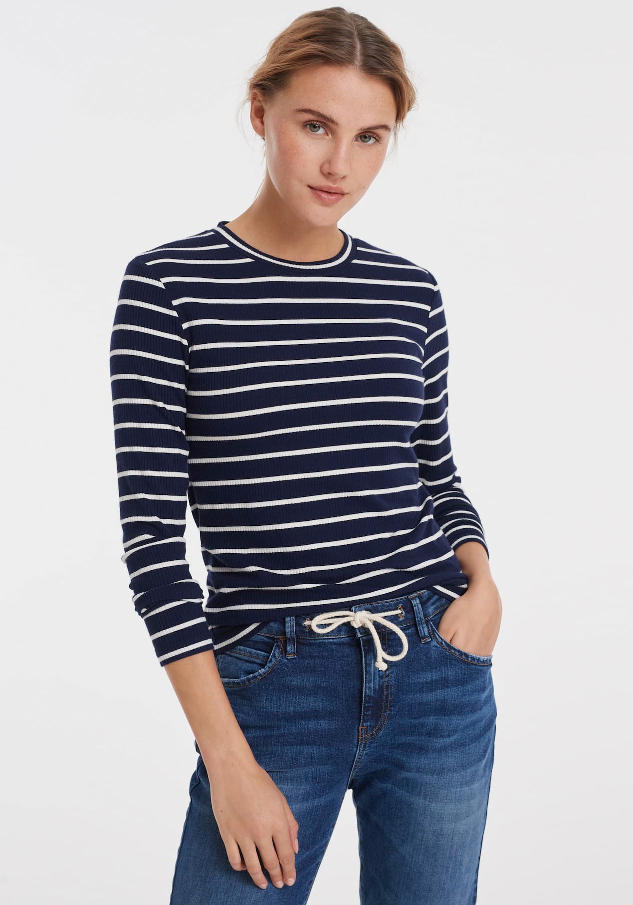 Image of OPUS Longsleeve »Salia«, aus gerippter Qualität im soften Griff bei Ackermann Versand Schweiz