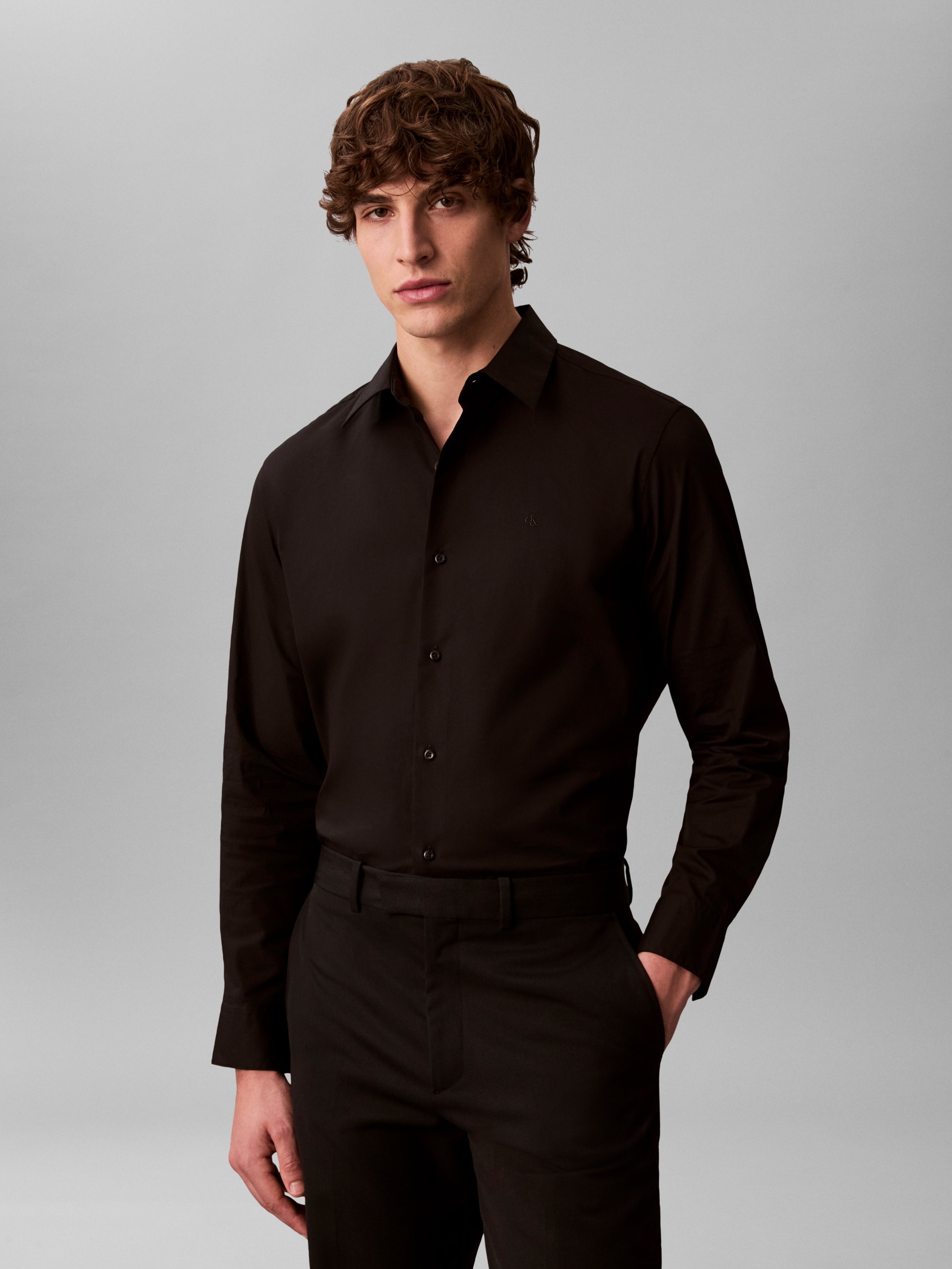 Image of Calvin Klein Jeans Businesshemd "LS SOLID STRETCH CLASSIC SHIRT" mit Kentkragen