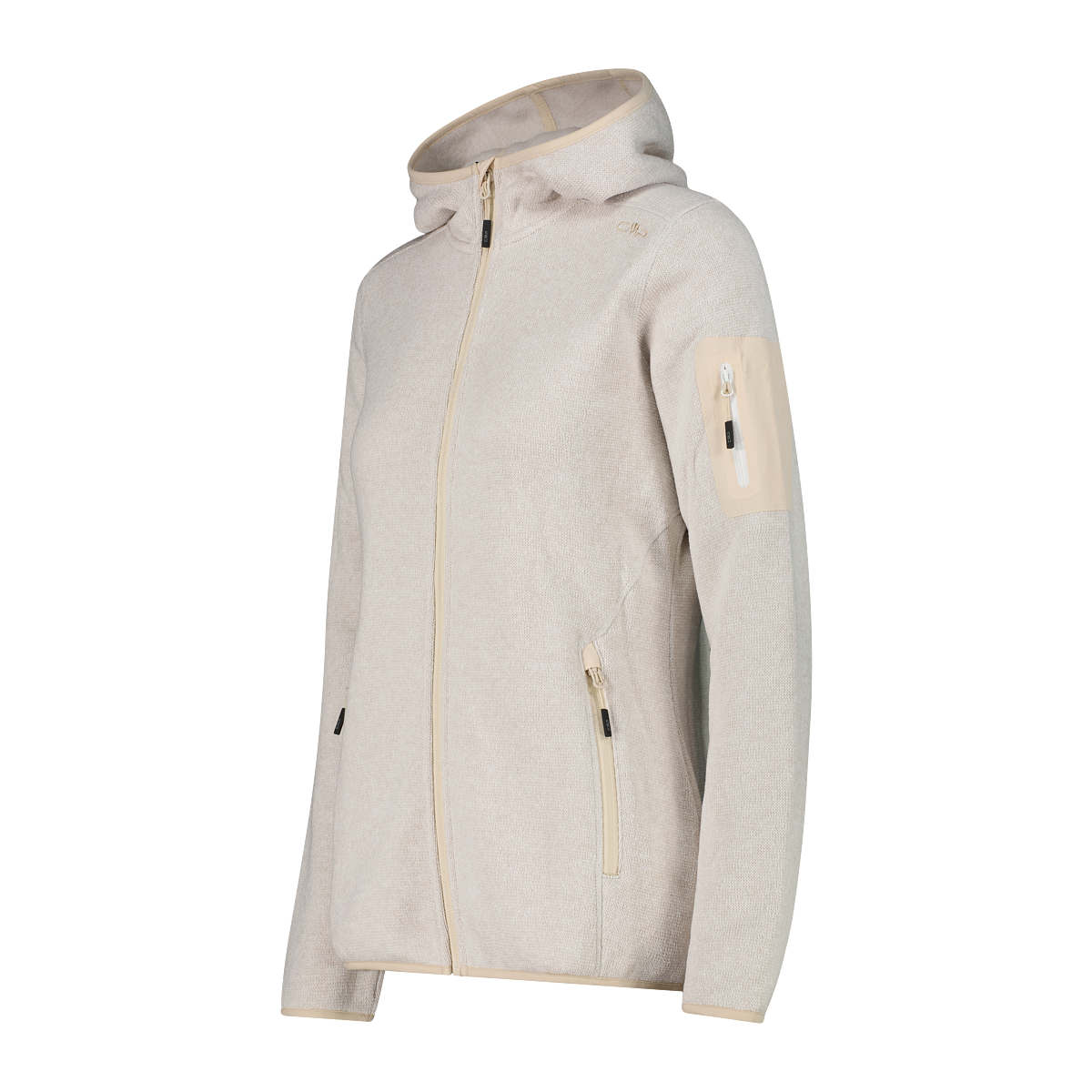 CMP Veste en laine polaire »KNITTED MELANGE HOODY WOMAN HOODY JACKET« mit Kapuze Ünbergangsjacke für Outdoor-Aktivitäten, mit Kapuze, atmungsaktiv