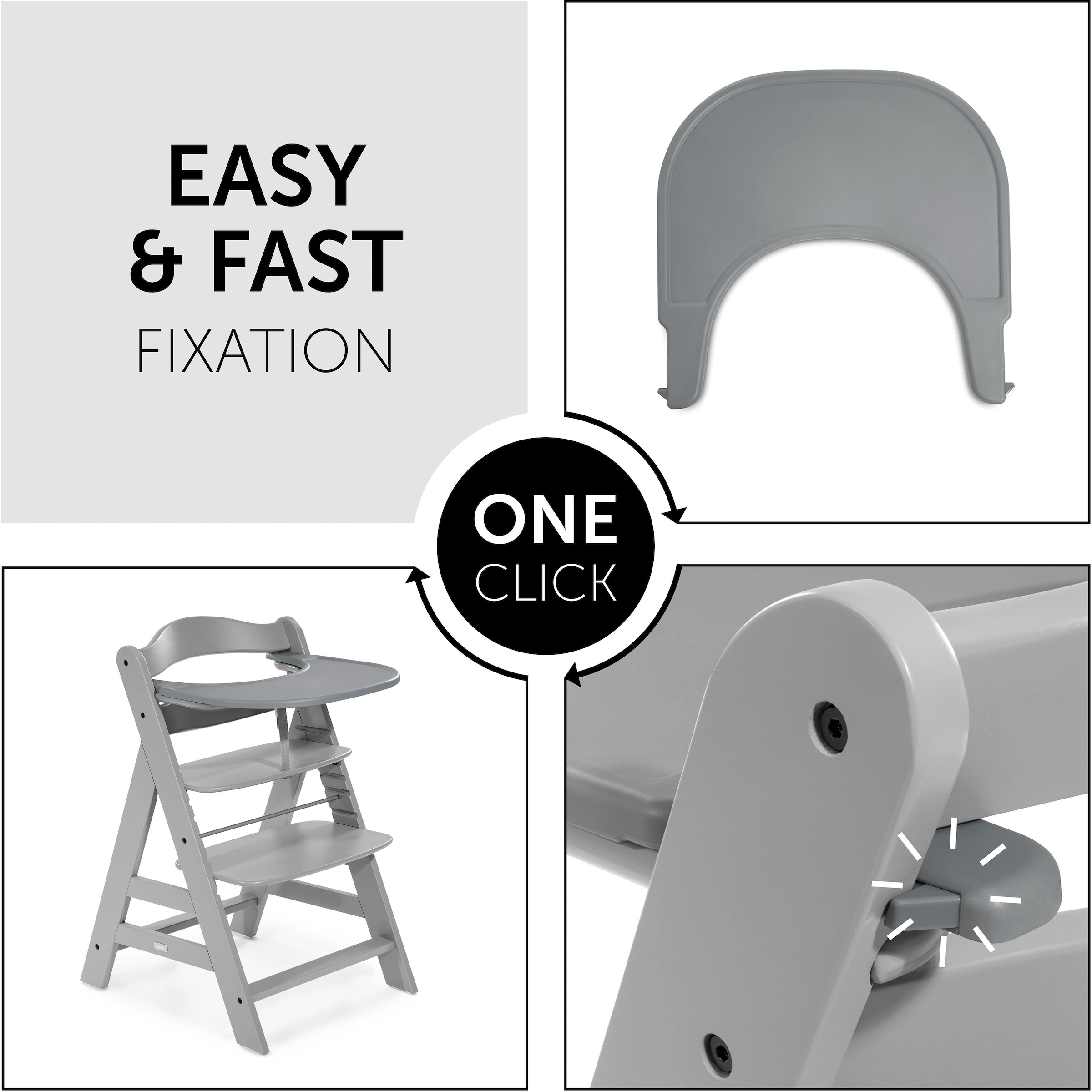 Hauck Plateau de chaise haute »Alpha Click Tray, grau« Hauck Hochstuhl Alpha+
